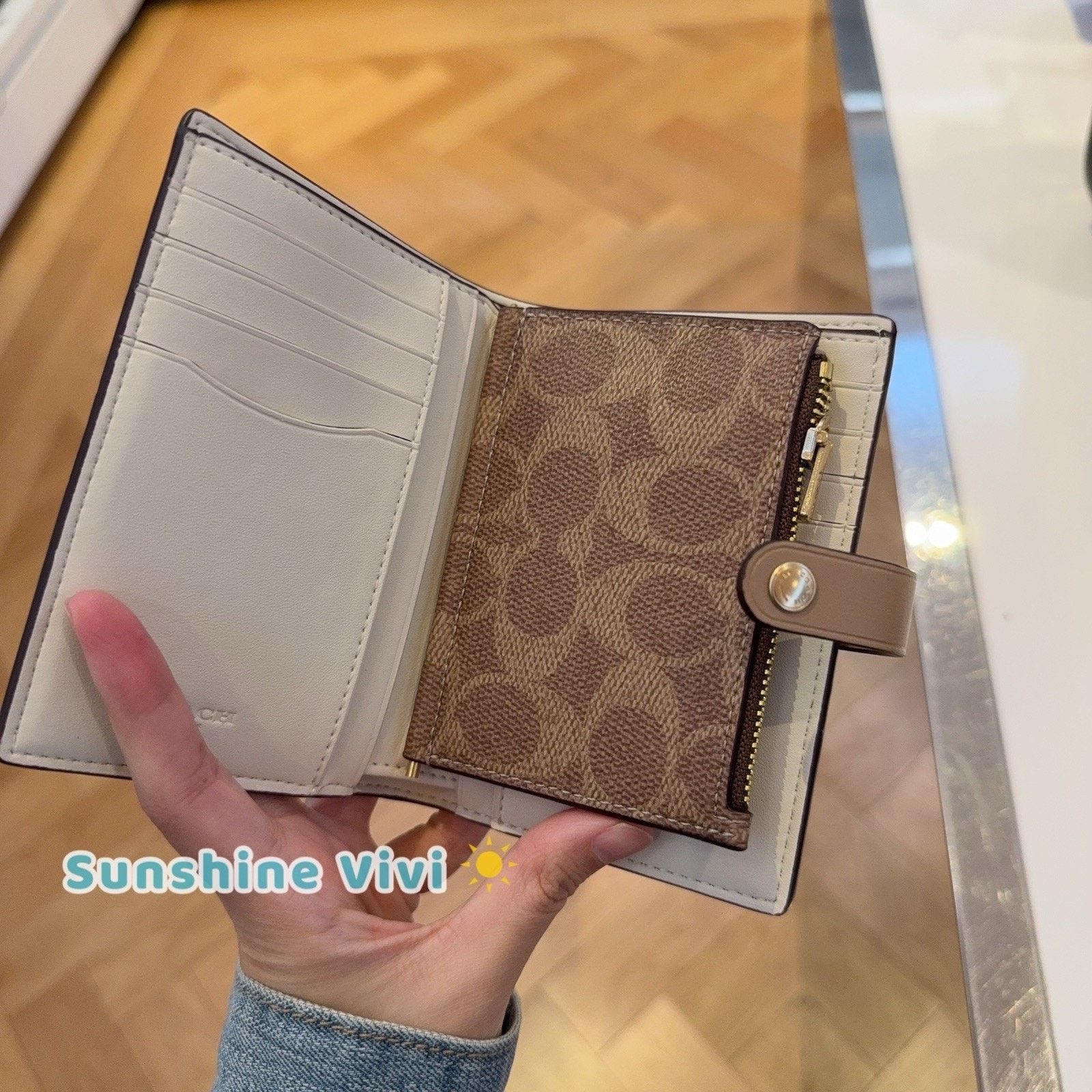 Coach NWT Coach 2-in-1 Wallet Blocked CBK54 Gold/Sand/Tan Size ONE SIZE - 4 Thumbnail