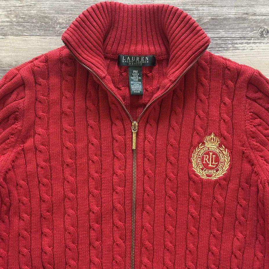 Lauren Ralph Lauren Vintage Lauren Ralph Lauren Cable Knit Crest Sweater Size M / US 6-8 / IT 42-44 - 3 Thumbnail
