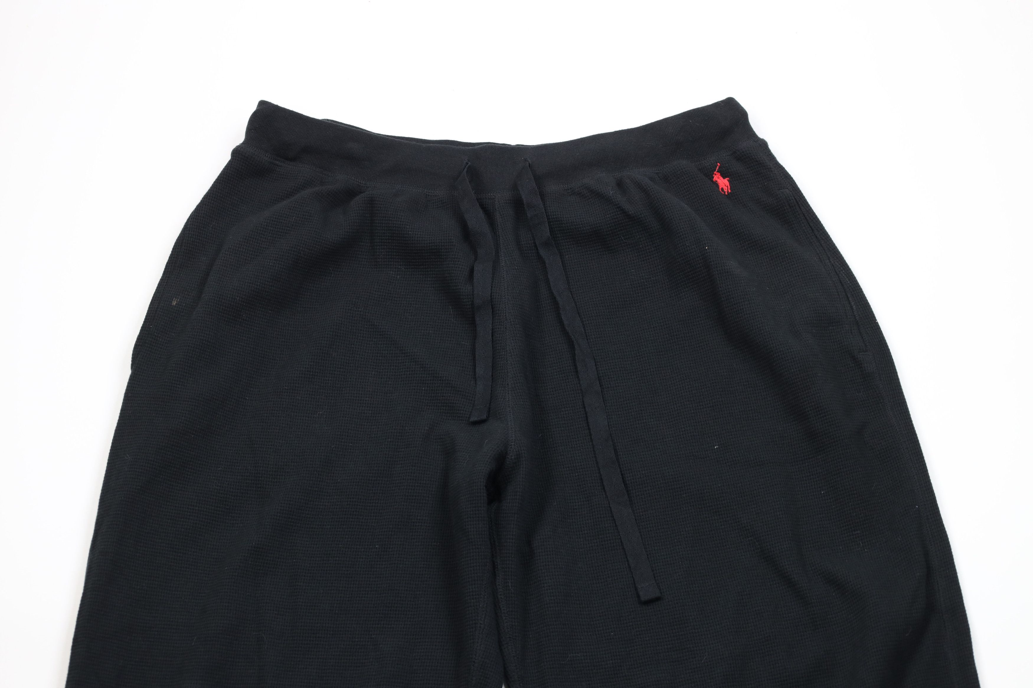 Ralph Lauren × Vintage Vintage Ralph Lauren Waffle Knit Wide Leg Pants Black Size US 36 / EU 52 - 2 Thumbnail