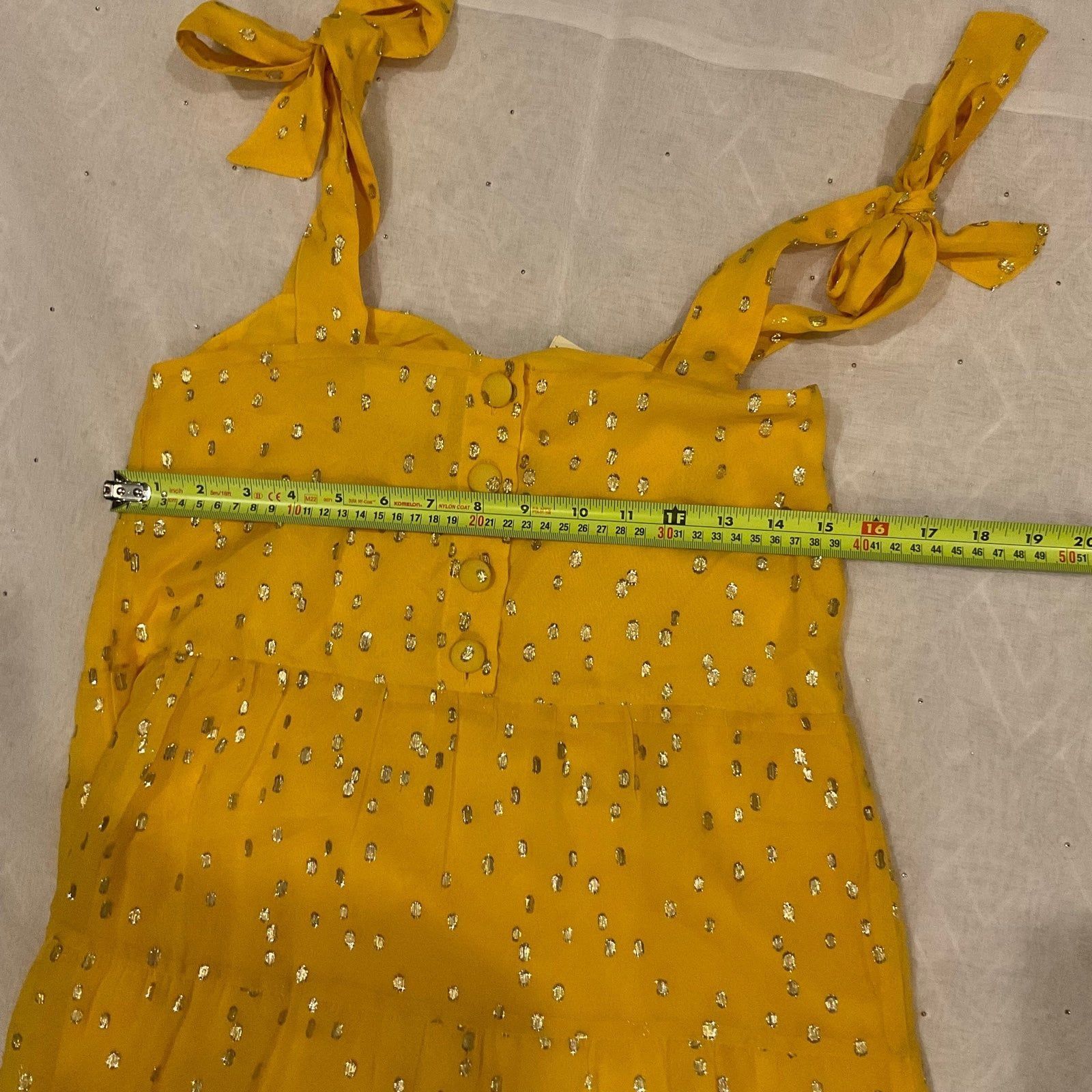 Sezane SALE NWT SÉZANE ANNIE MAXI DRESS Golden yellow SZ4 silk BUST Size XXS / US 00 / IT 34 - 6 Thumbnail