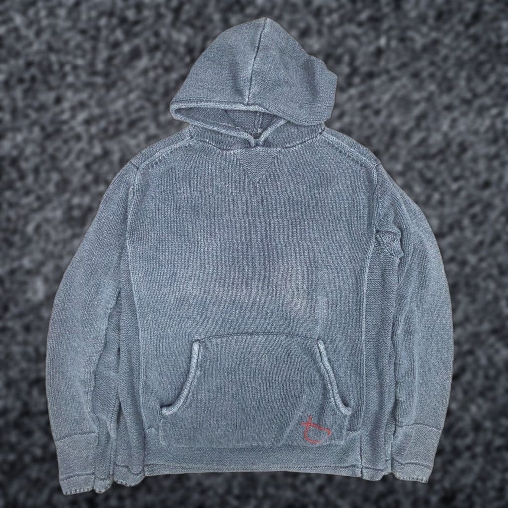 Gap VINTAGE Gap Hoodie Womens Medium Blue Faded Heavy Knit Oversized Fit Pullover Hooded Knit Sweater Size M / US 6-8 / IT 42-44 - 1 Thumbnail