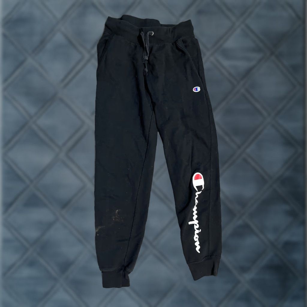 Champion Champion Sweatpants Men Size Small Black Cotton Solid Pocket Straight Size US 29 - 1 Thumbnail