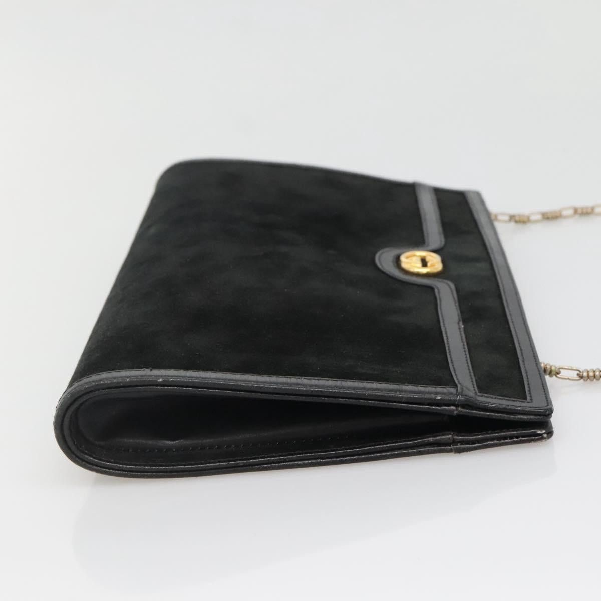 Gucci GUCCI Chain Shoulder Bag Suede Black Gold Size ONE SIZE - 5 Thumbnail