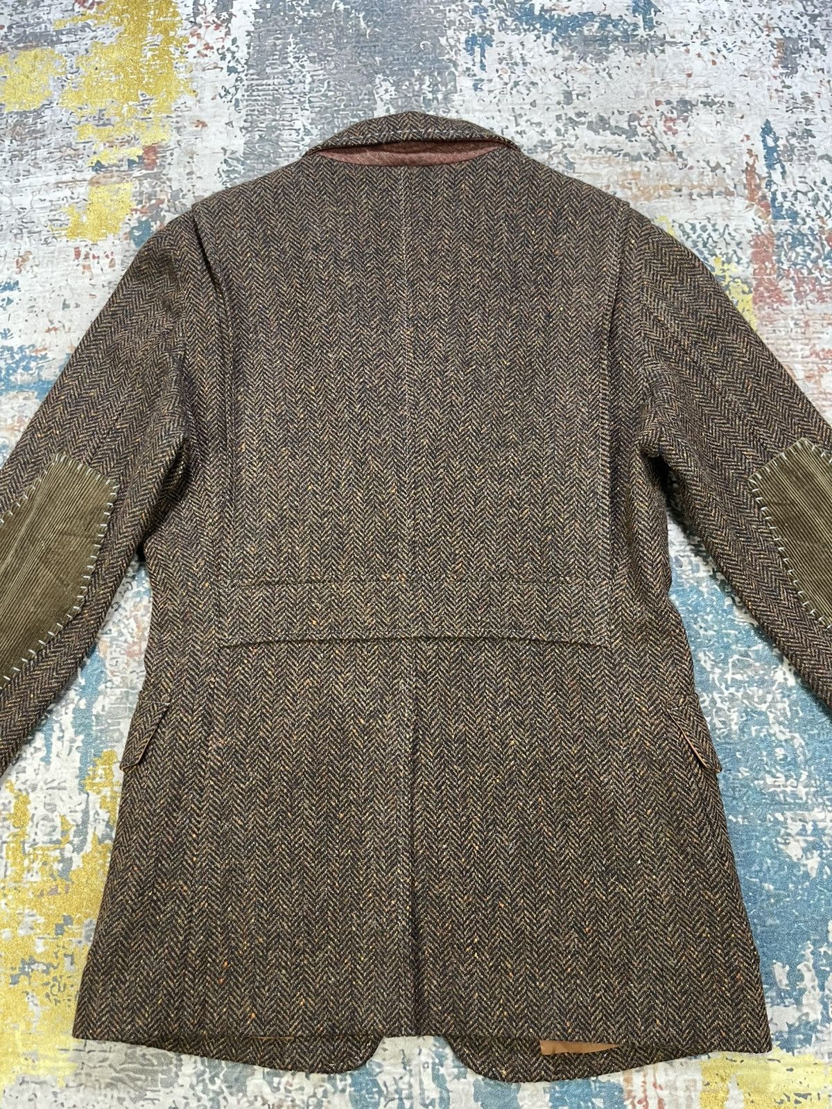 Japanese Brand Abx Herringbone Tweed Elbow Patch Sport Coat Size US S / EU 44-46 / 1 - 2 Thumbnail