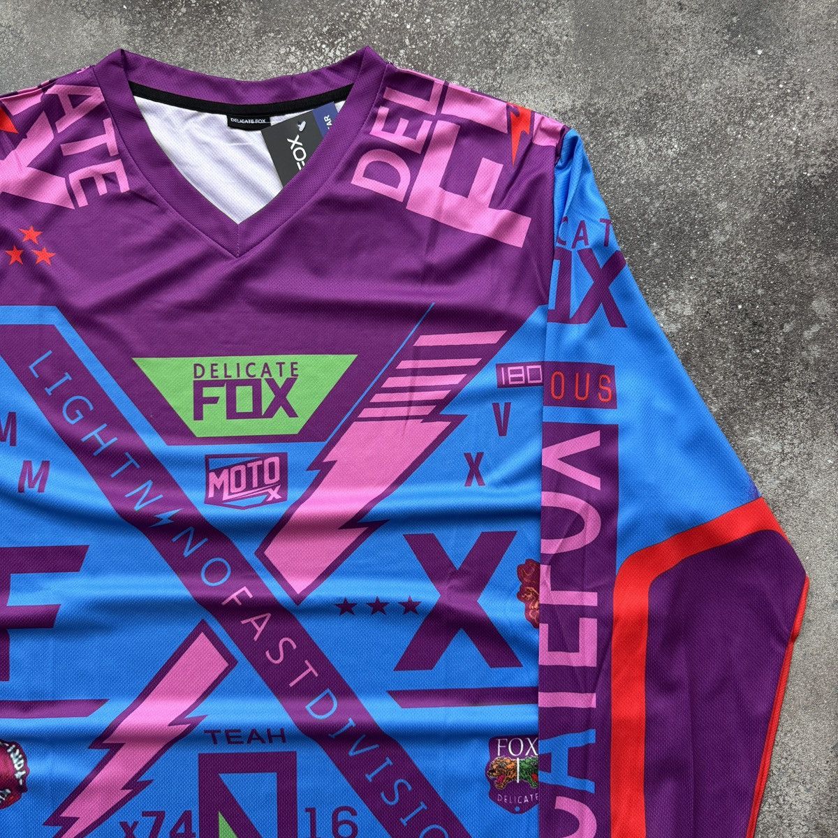 Japanese Brand Delicate Fox Y2K Hype Moto Racing Long Sleeve Jersey Size US XL / EU 56 / 4 - 4 Thumbnail