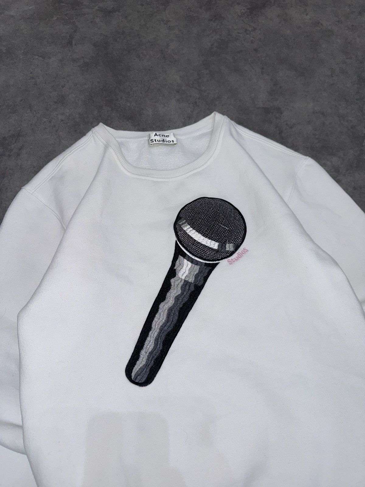 Acne Studios White crewneck ss15 sweatshirt microphone united arrows Size L / US 10 / IT 46 - 4 Thumbnail
