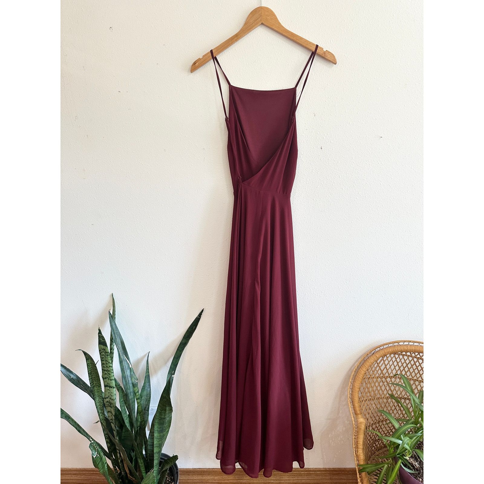 Other Lulu’s Burgundy Square Neck Low Back Gown Size L / US 10 / IT 46 - 4 Thumbnail