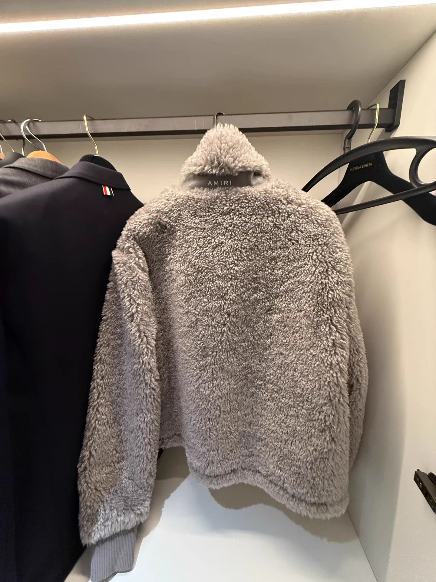 Amiri Gray Fuzzy Fleece Jacket Size US M / EU 48-50 / 2 - 2 Thumbnail
