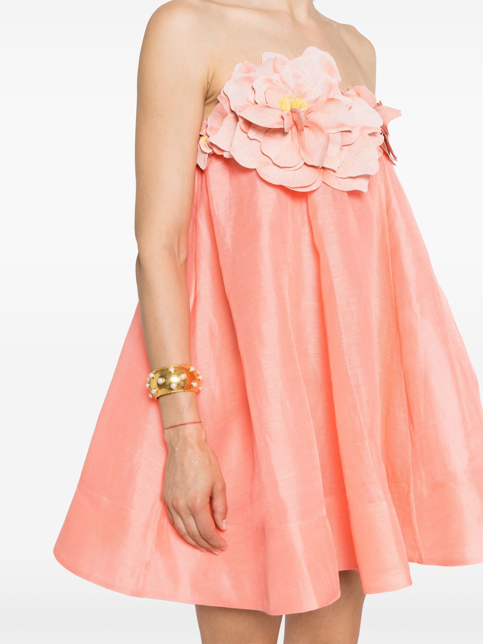 Zimmermann o1s22i1n1024 Petal Mini Organza Dress in Pink Size M / US 6-8 / IT 42-44 - 5 Thumbnail
