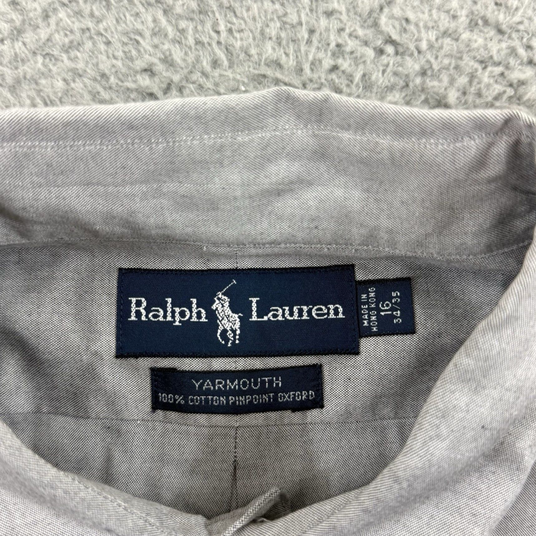 Polo Ralph Lauren VINTAGE Polo Ralph Lauren Shirt Men XL Gray Yarmouth Button Up Long Sleeve Oxford Preppy Size US XL / EU 56 / 4 - 6 Thumbnail