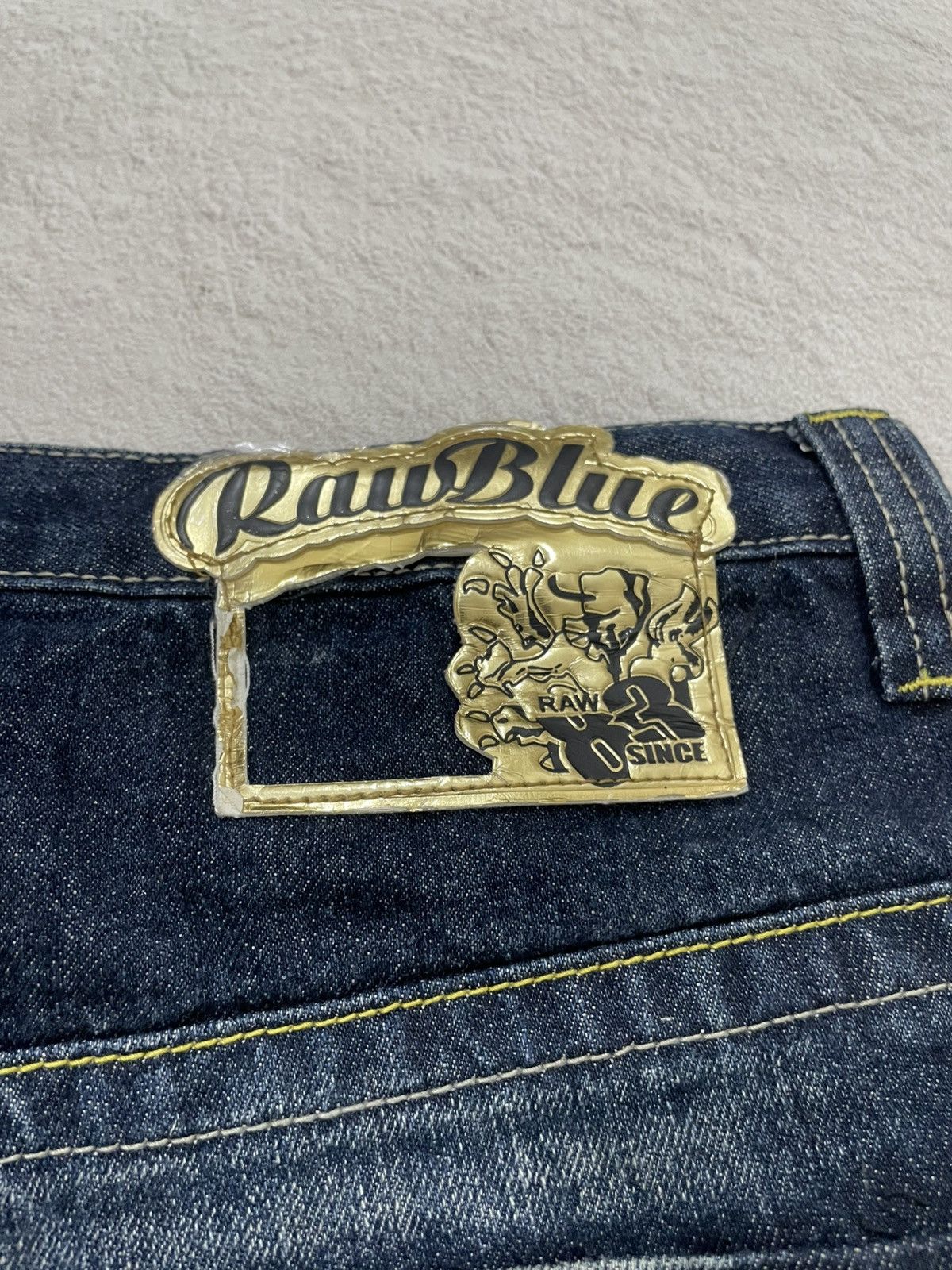 Japanese Brand 2000s Rawblue Crown Graphic Denim Shorts Y2K Streetwear Size US 33 - 8 Thumbnail