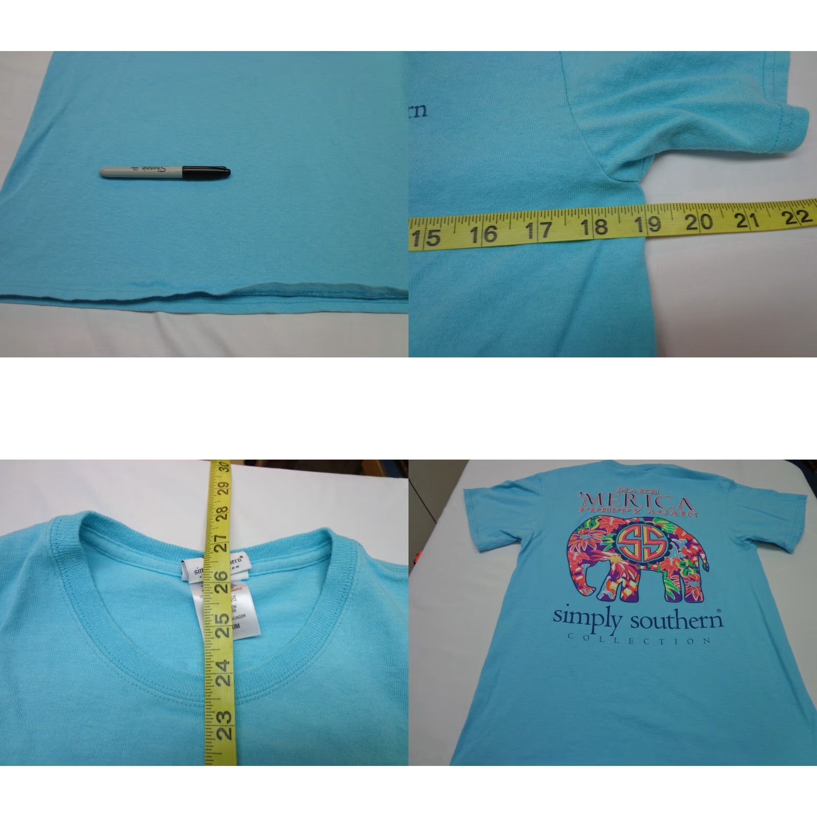 Vintage Simply Southern T Shirt Blue Make 'Merica Preppy Again Women's M Size M / US 6-8 / IT 42-44 - 8 Thumbnail