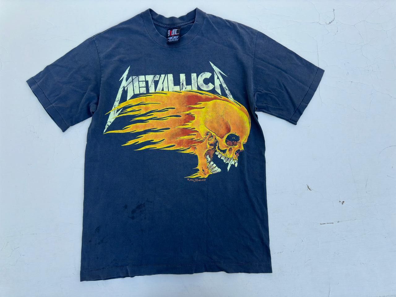 Metallica Vintage 1994 Metallica " Flaming skull Tour 94" T shirt Size US L / EU 52-54 / 3 - 1 Thumbnail