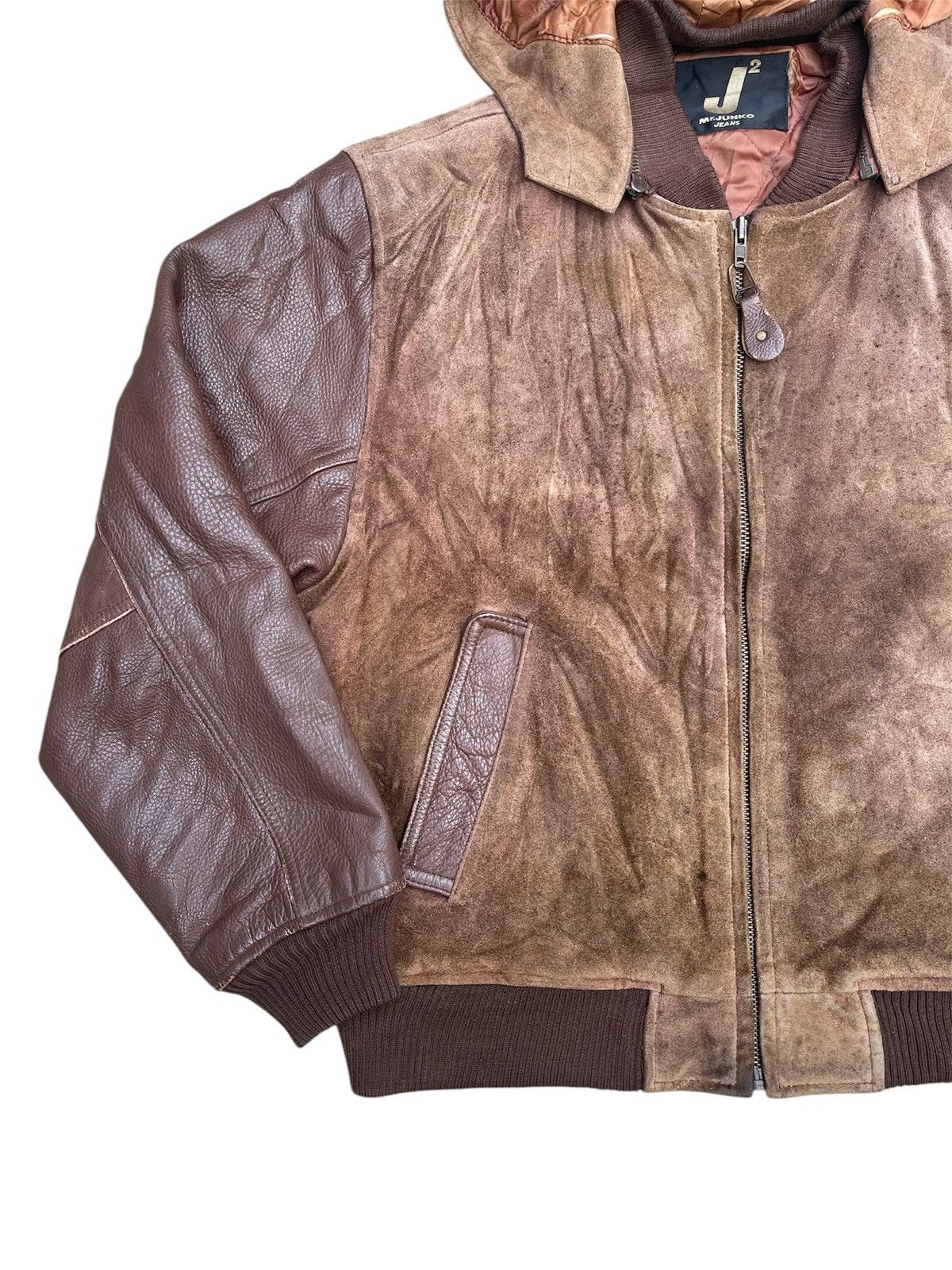 Leather Vintage Mr. Junko Suede Leather Hood Jacket Size US L / EU 52-54 / 3 - 7 Thumbnail