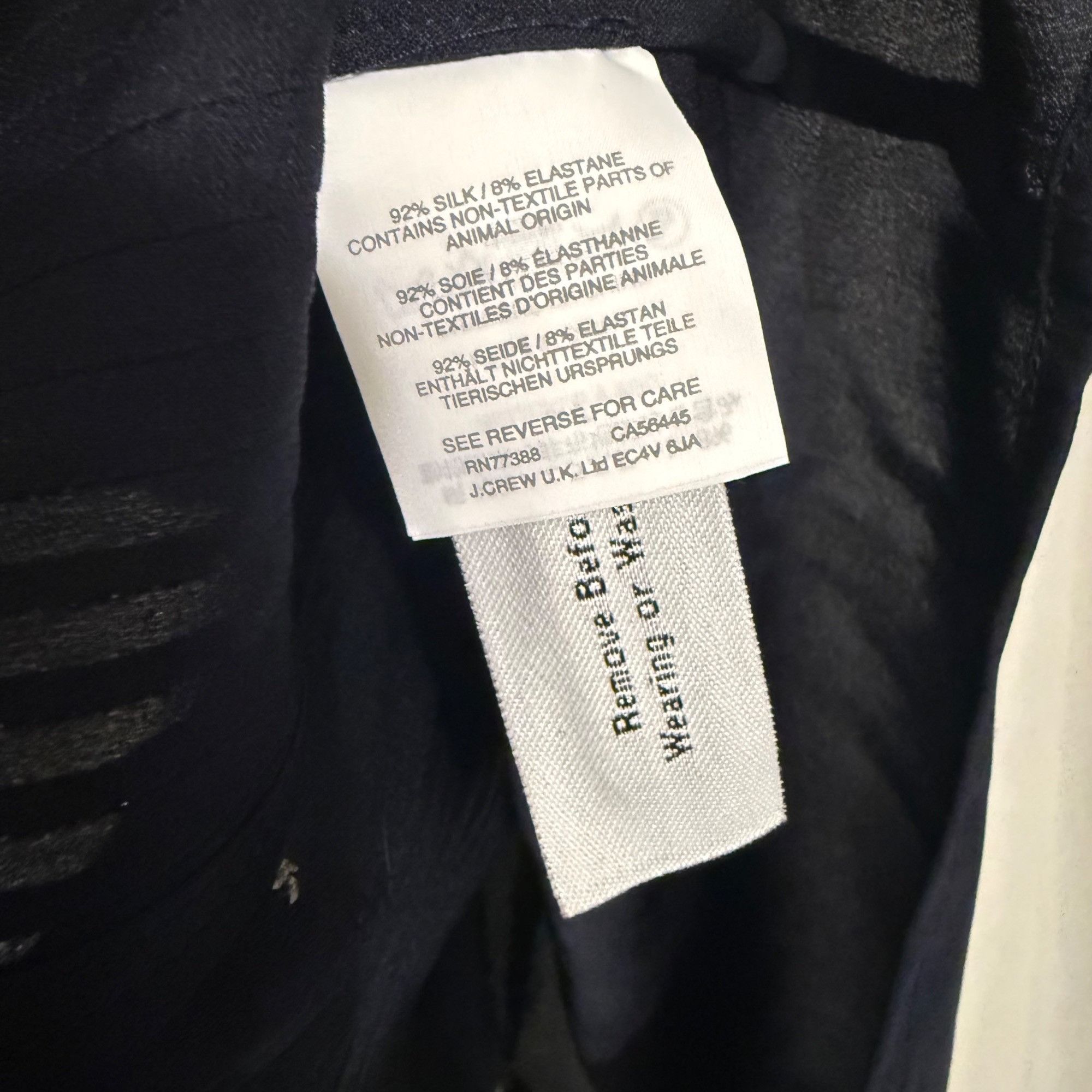 J.Crew J.Crew Womens Navy Long-Sleeve Ruffle Front Blouse Size 0 Size XS / US 0-2 / IT 36-38 - 5 Thumbnail