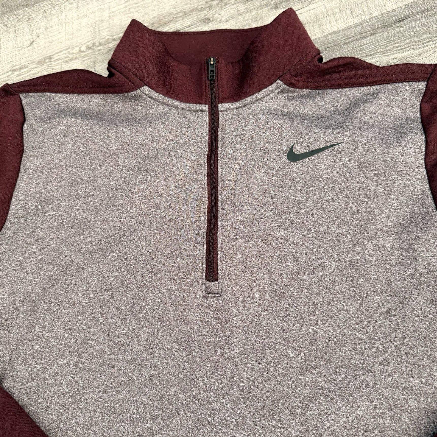 Nike Nike Golf Pullover Shirt Mens Medium Heather Maroon 1/4 Zip Thermal Mock Neck Polyester Logo Zipper Sports Active Size US M / EU 48-50 / 2 - 3 Thumbnail