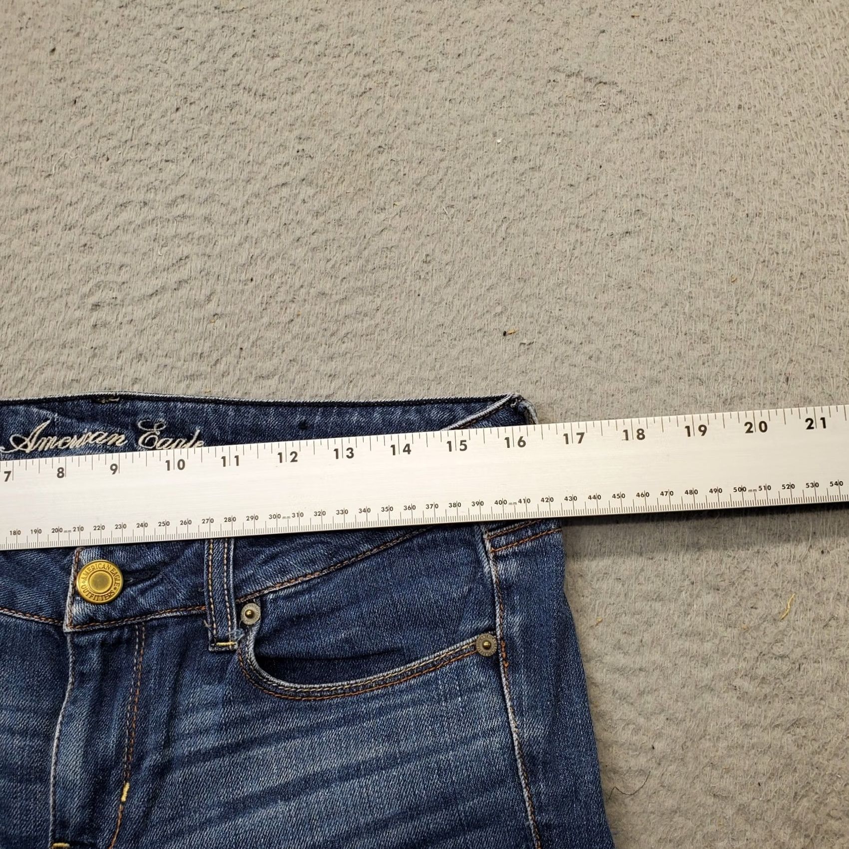 American Eagle Outfitters American Eagle Outfitters Skinny Jeans Womens 6 Blue Denim Stretch Whiskered Size 28" / US 6 / IT 42 - 6 Thumbnail