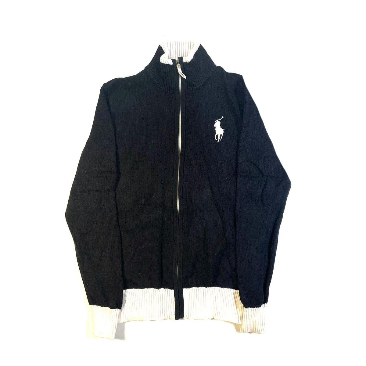 Black Ralph Lauren Sport zip-up jacket pony casual old money