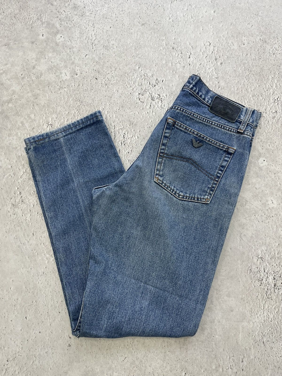 Armani Armani retro vintage baggy distressed jeans big logo Size US 34 / EU 50 - 14 Thumbnail