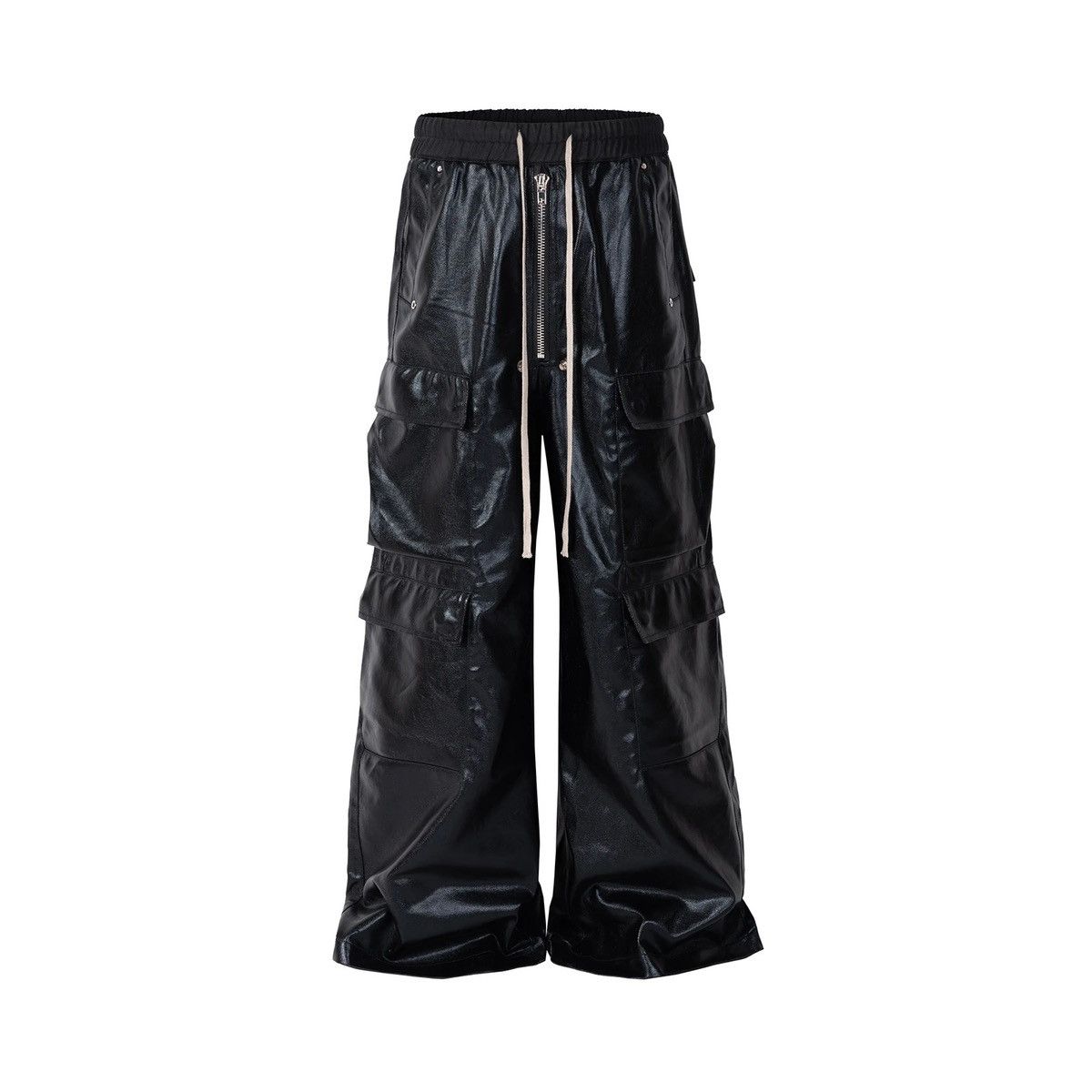 Japanese Brand × Leather Glossy Black Pu Leather Pant Size US 33 - 3 Thumbnail