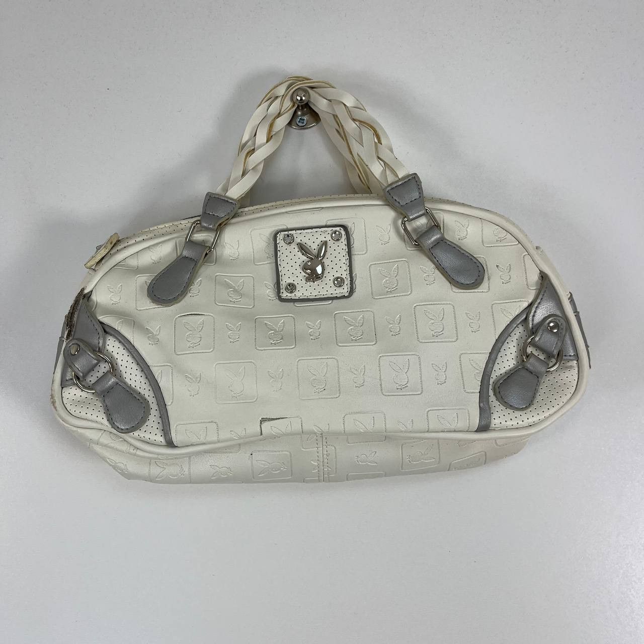 Playboy Playboy mini White Embossed Logo Handbag with Braided Handle Size ONE SIZE - 2 Thumbnail
