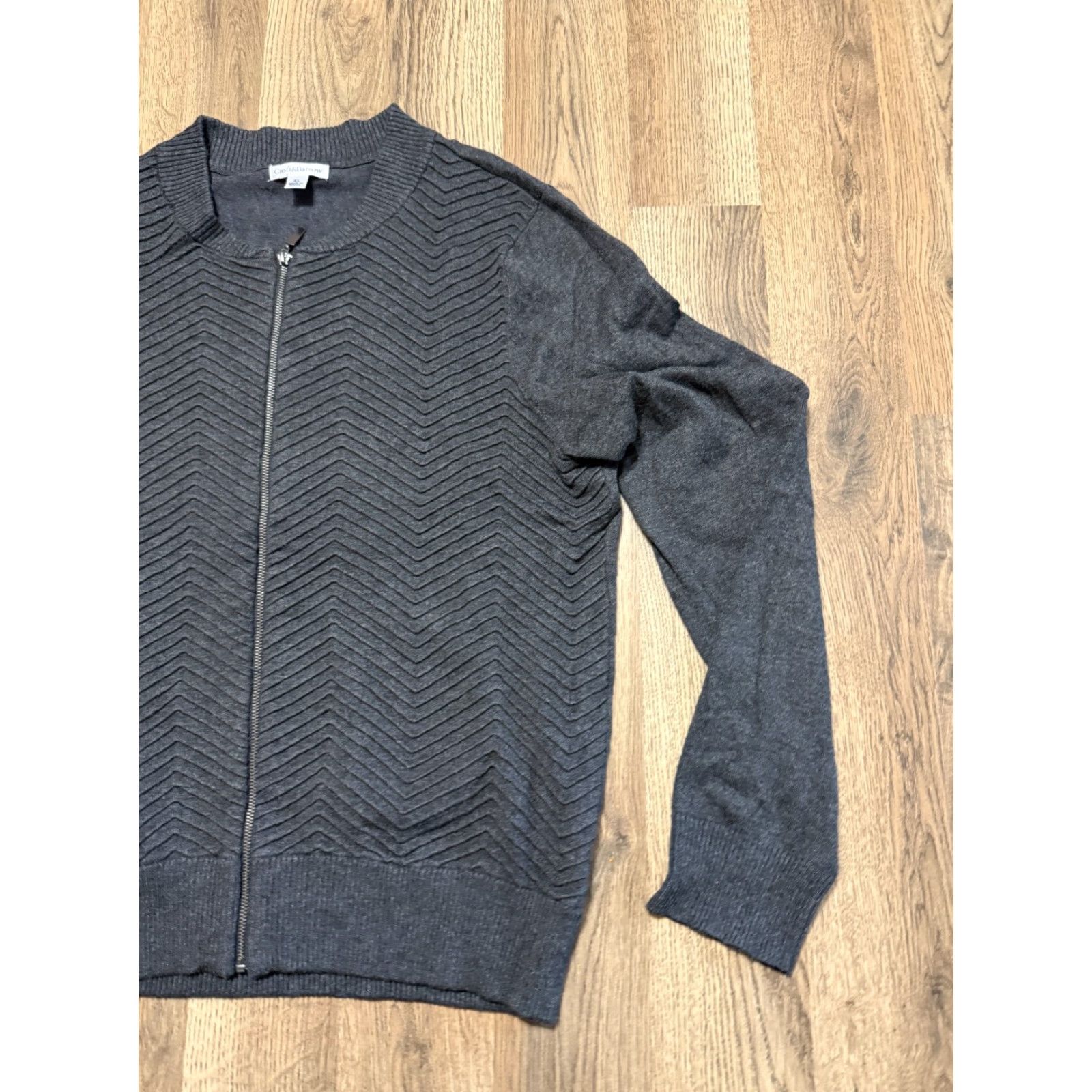 Croft & Barrow Croft & Barrow Sweater Women's Size Large Gray Long Sleeve Full Zip Size L / US 10 / IT 46 - 4 Thumbnail