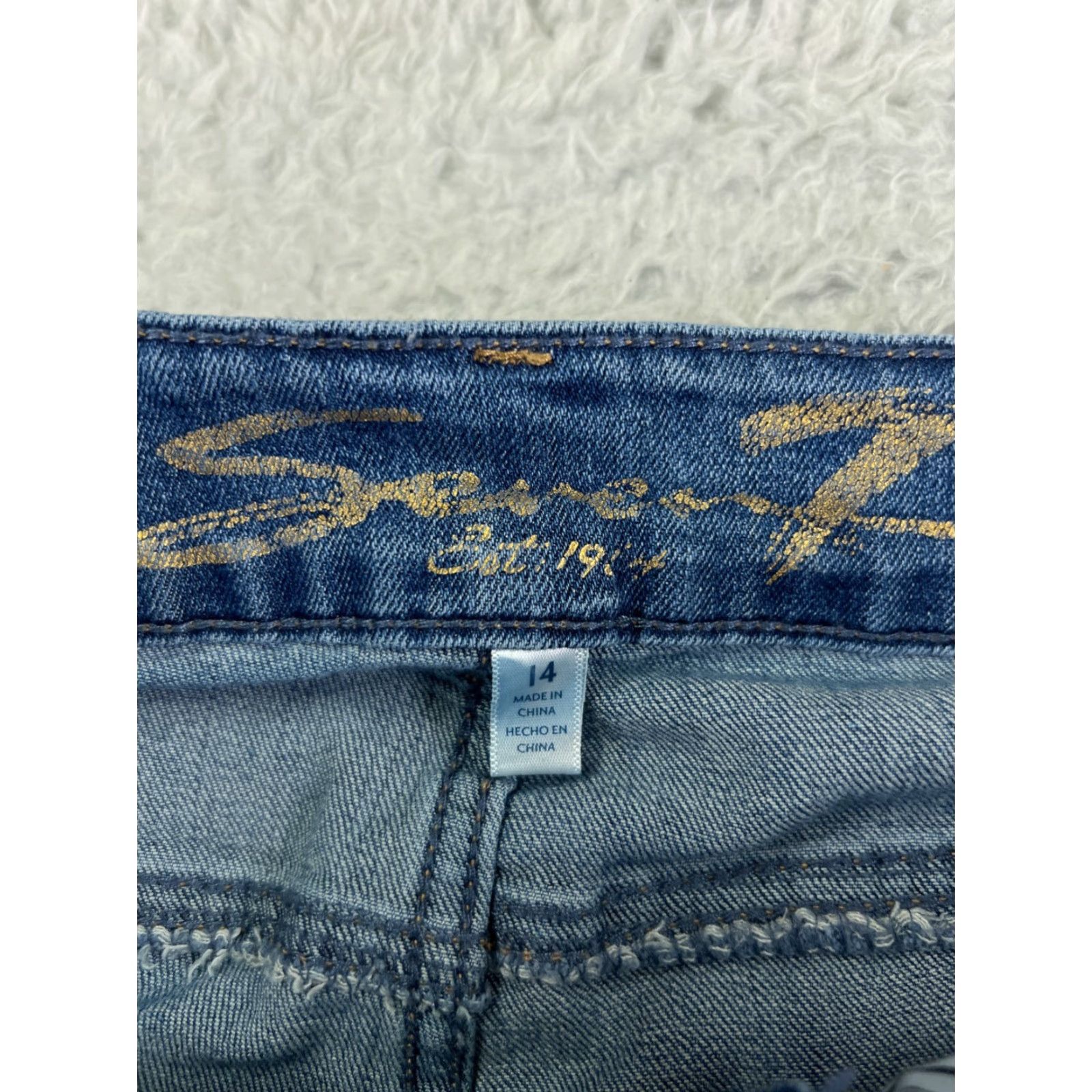 Vintage Seven7 Pants Women Blue Jean Denim Medium Wash Weekend Slim Fit Raw Hem 14 33x29 Size 36" / US 14 / IT 50 - 6 Thumbnail