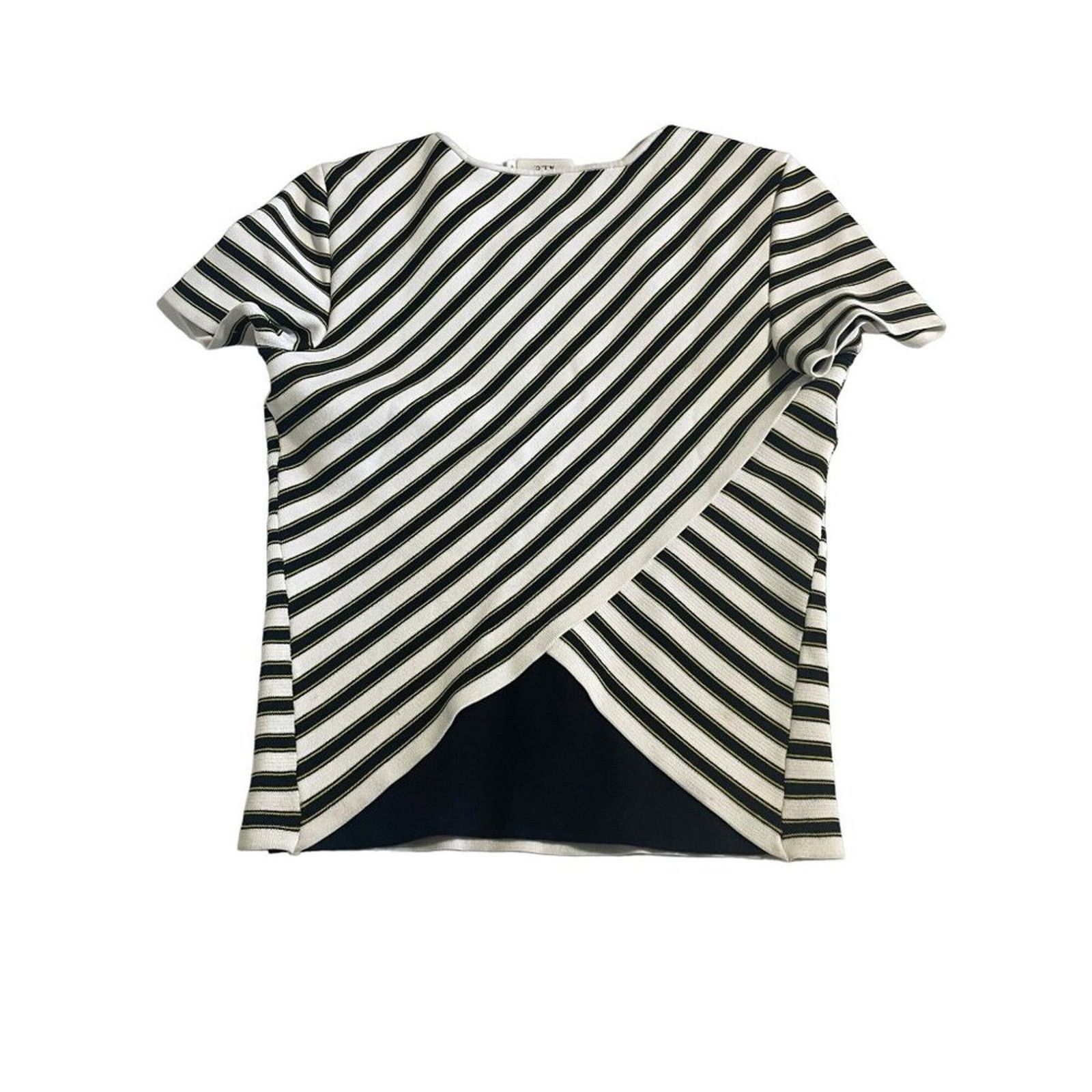 A.L.C. A.L.C Top Pullover White Black and Gold Short Sleeves Small Size S / US 4 / IT 40 - 5 Thumbnail