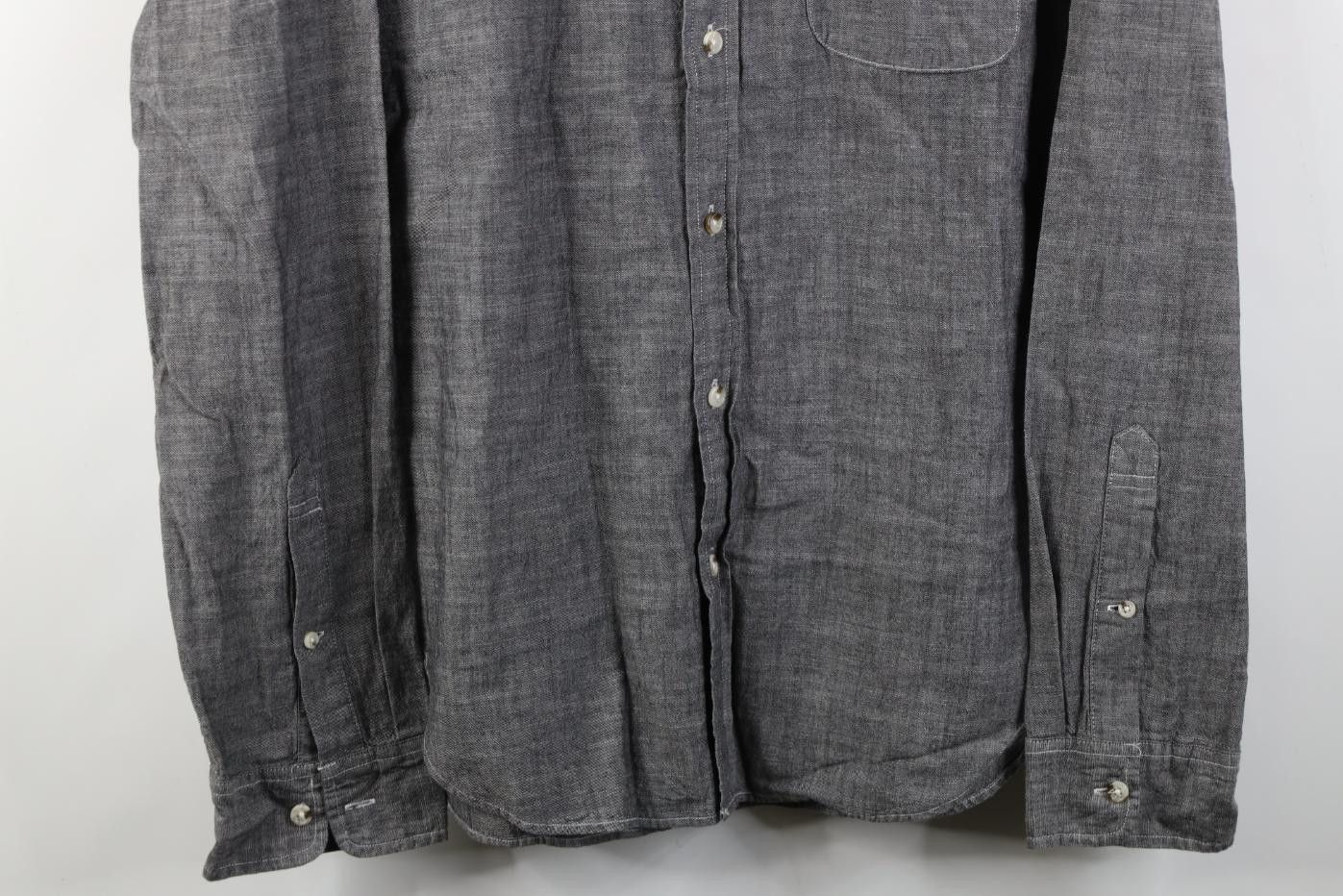 J.Crew J Crew Fit Chambray Collared Button Down Shirt Gray Cotton Size US L / EU 52-54 / 3 - 3 Thumbnail