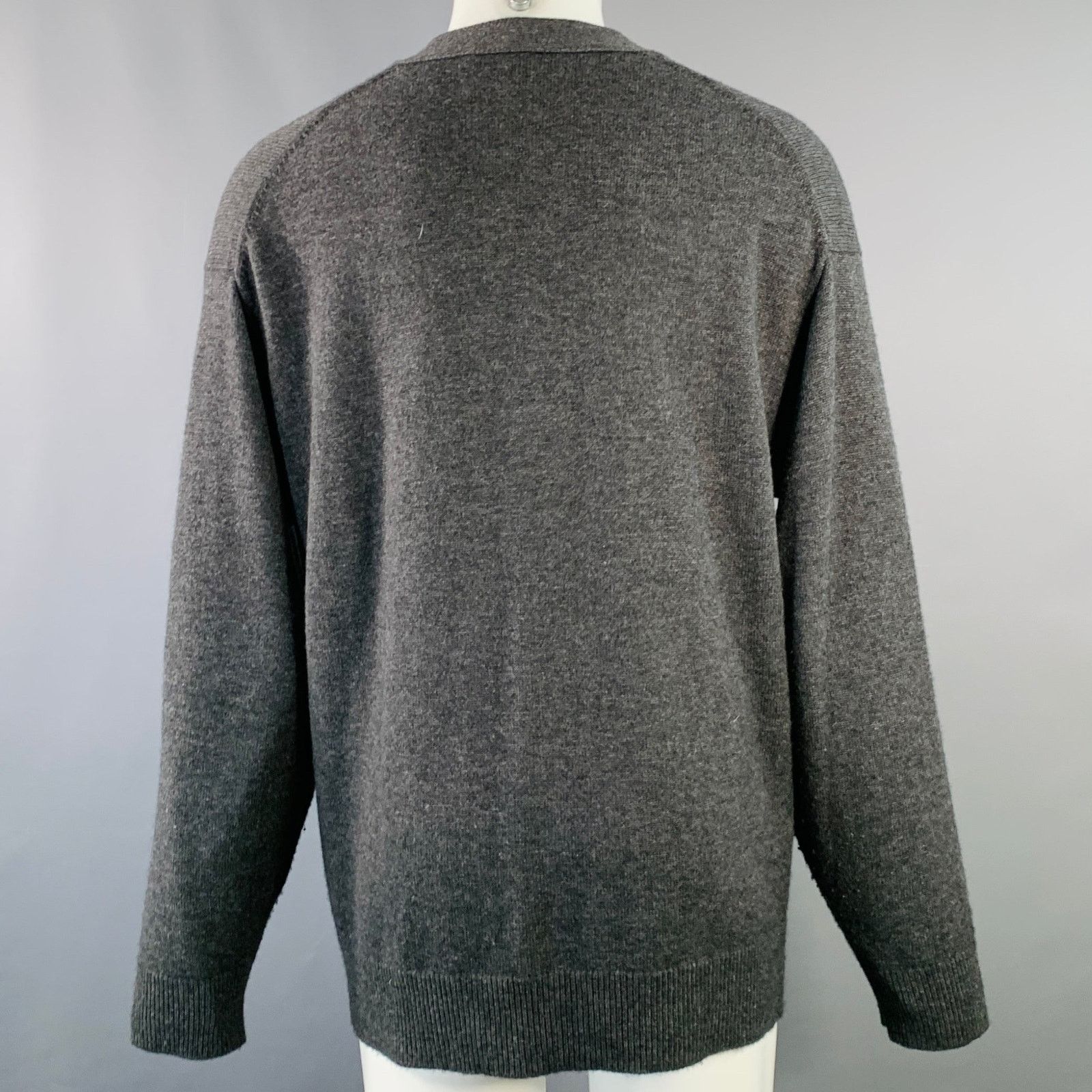 SOFIE D'HOORE Size S Grey Charcoal Knit Cashmere Oversized V-Neck Cardigan Size US S / EU 44-46 / 1 - 3 Thumbnail