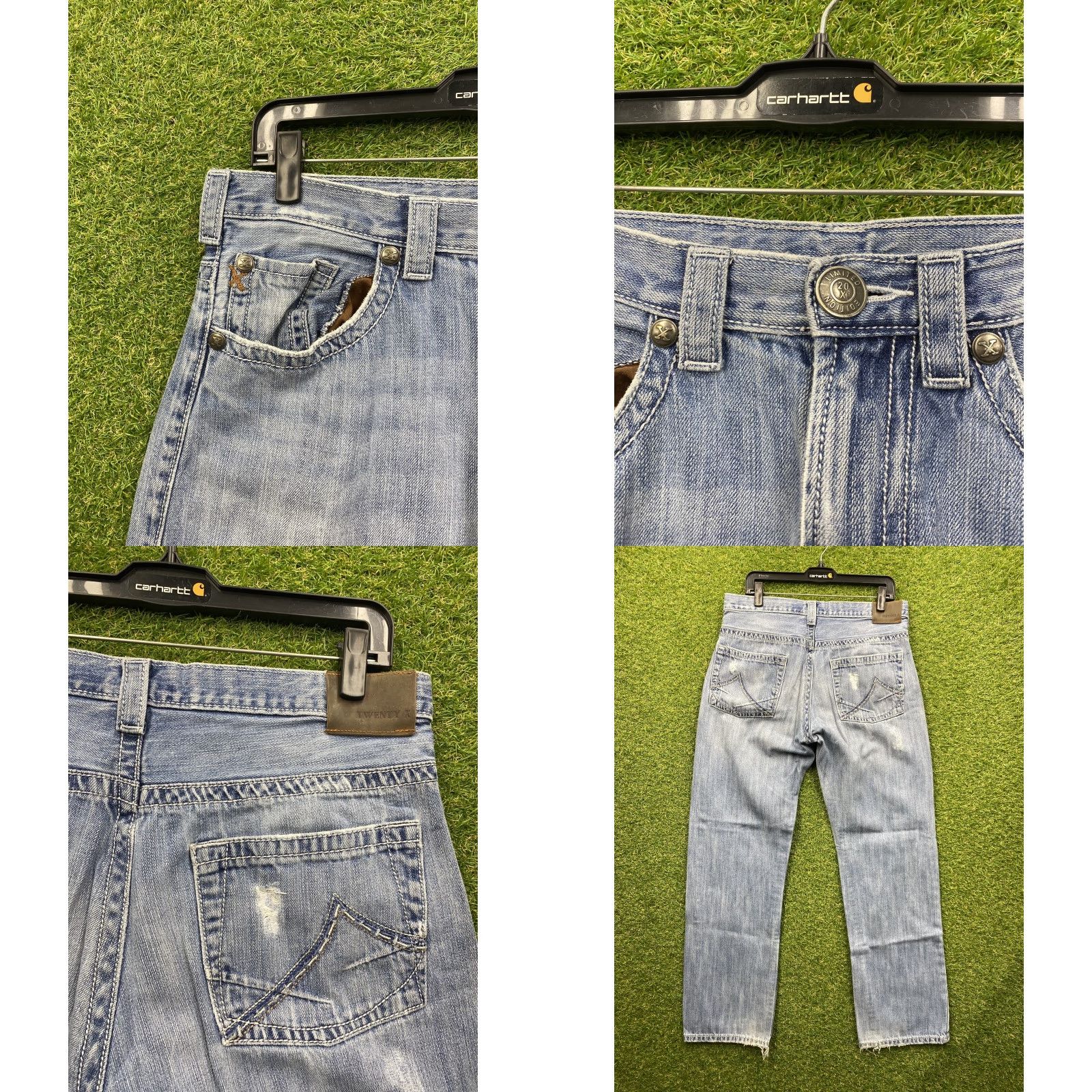 Denime Twenty X Jeans Mens 36x33 Blue Distressed Straight Leg Denim Size US 36 / EU 52 - 8 Thumbnail