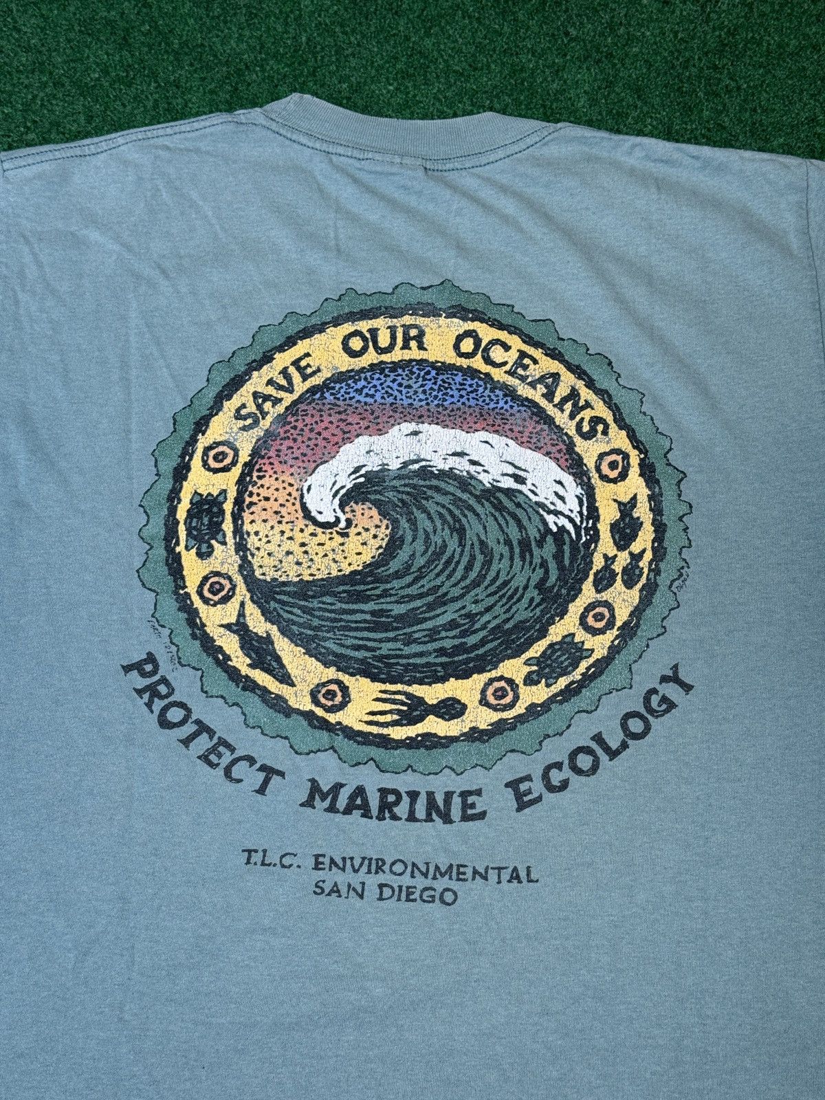Vintage Vintage 90s Save Our Ocean Environmental Ecology T Shirt Size US L / EU 52-54 / 3 - 2 Thumbnail
