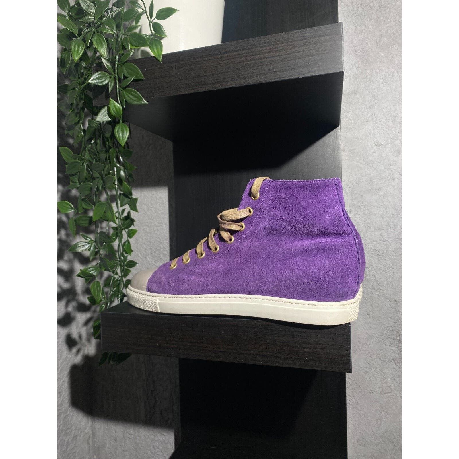 image of Archival Clothing x Made In USA Marc Jacobs High Top Sneakers Suede Purple Leather 10Us 44Eu (Size 