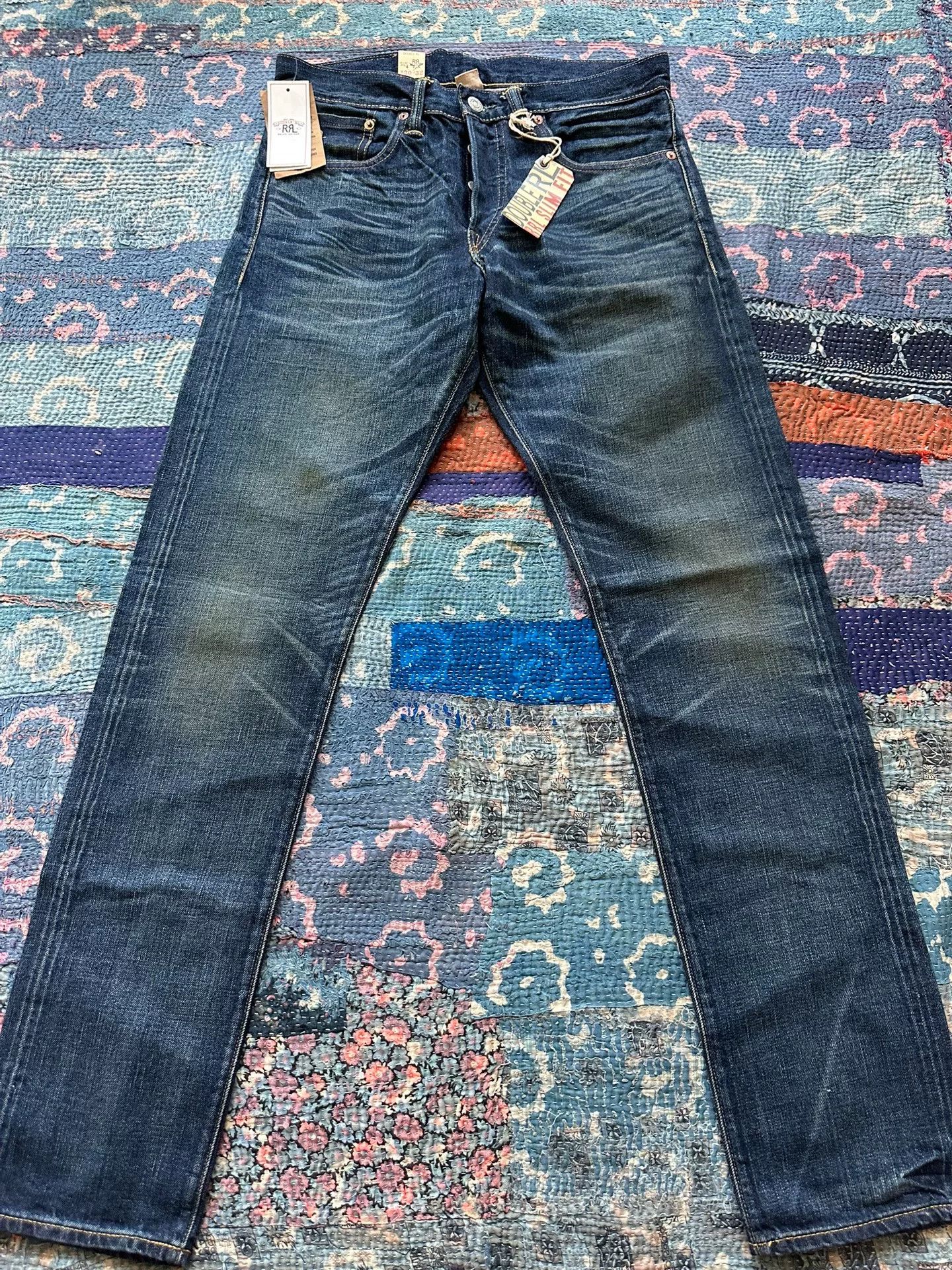 RRL Ralph Lauren rrl slim fit distressed denim jeans Size US 30 / EU 46 - 1 Thumbnail