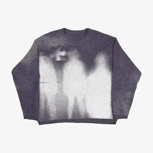Aran Isles Knitwear × Hypebeast × Japanese Brand Y2K people fuzzy pattern printed sweater round neck leisu Size US M / EU 48-50 / 2 - 1 Thumbnail