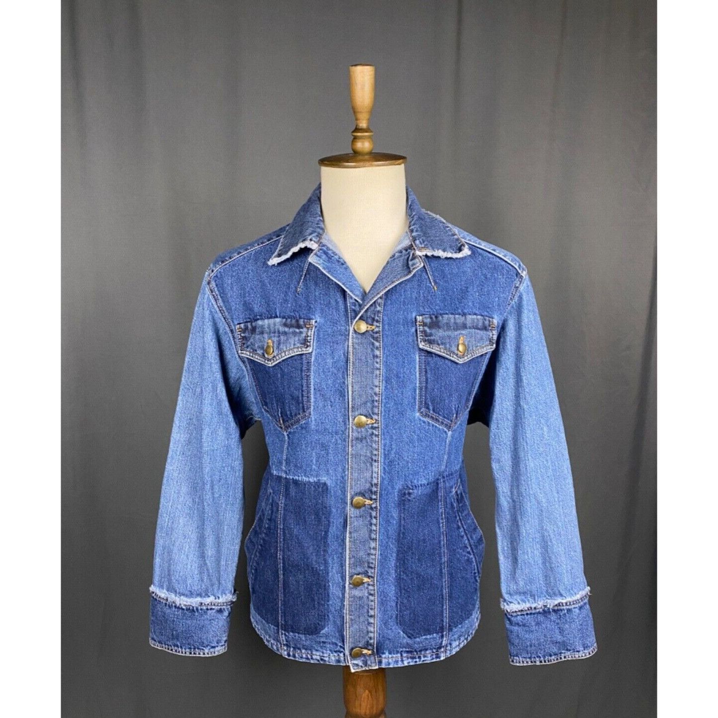 Alexander McQueen Alexander McQueen Patchwork Denim Men's Blue Biker Jeans Jac Size US S / EU 44-46 / 1 - 1 Thumbnail