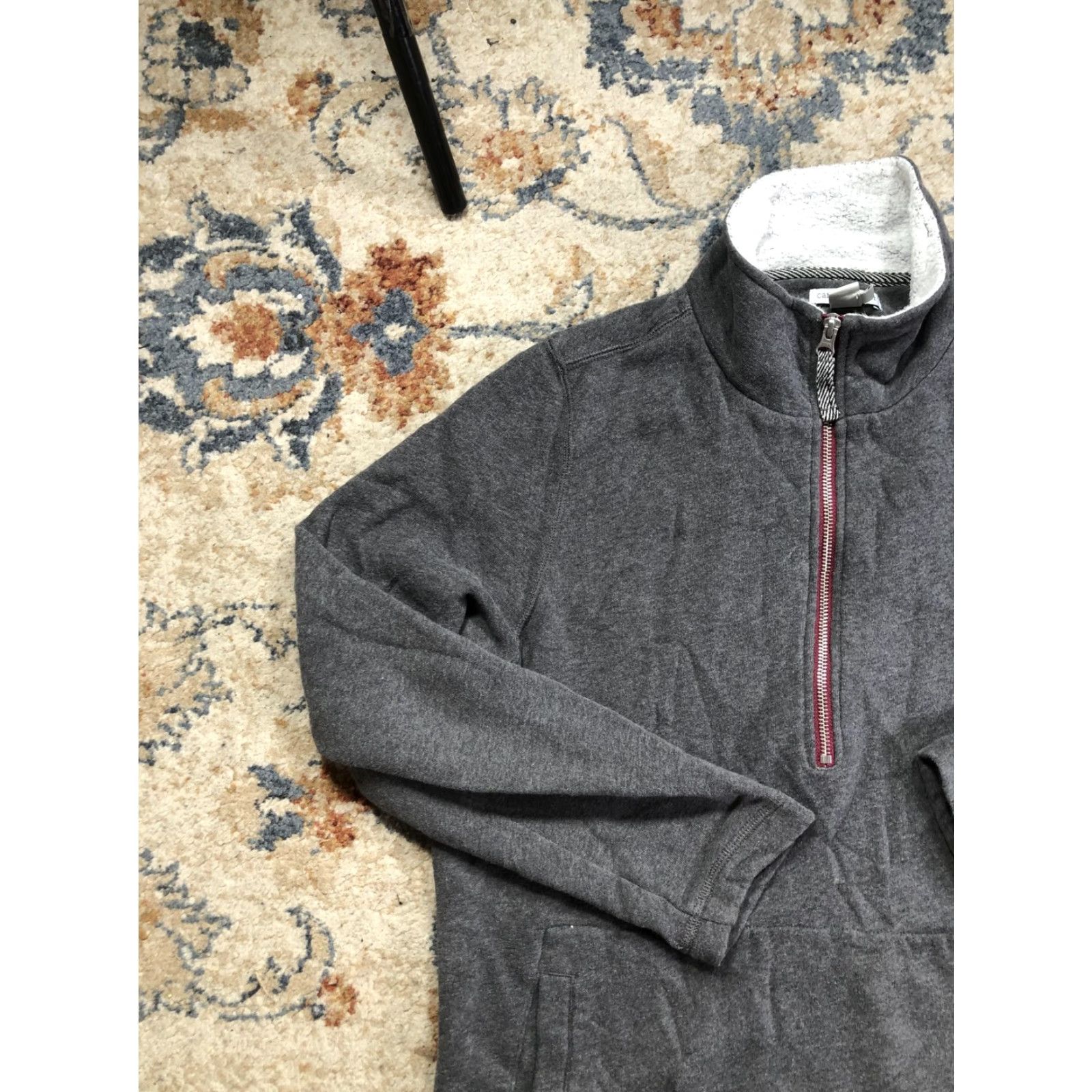 Carbon2Cobalt carbon2cobalt Sweatshirt Mens Large Gray 1/4 Zip Mock Neck Kangaroo Pocket Pullover Fleece Cotton-Polyester Size US L / EU 52-54 / 3 - 3 Thumbnail