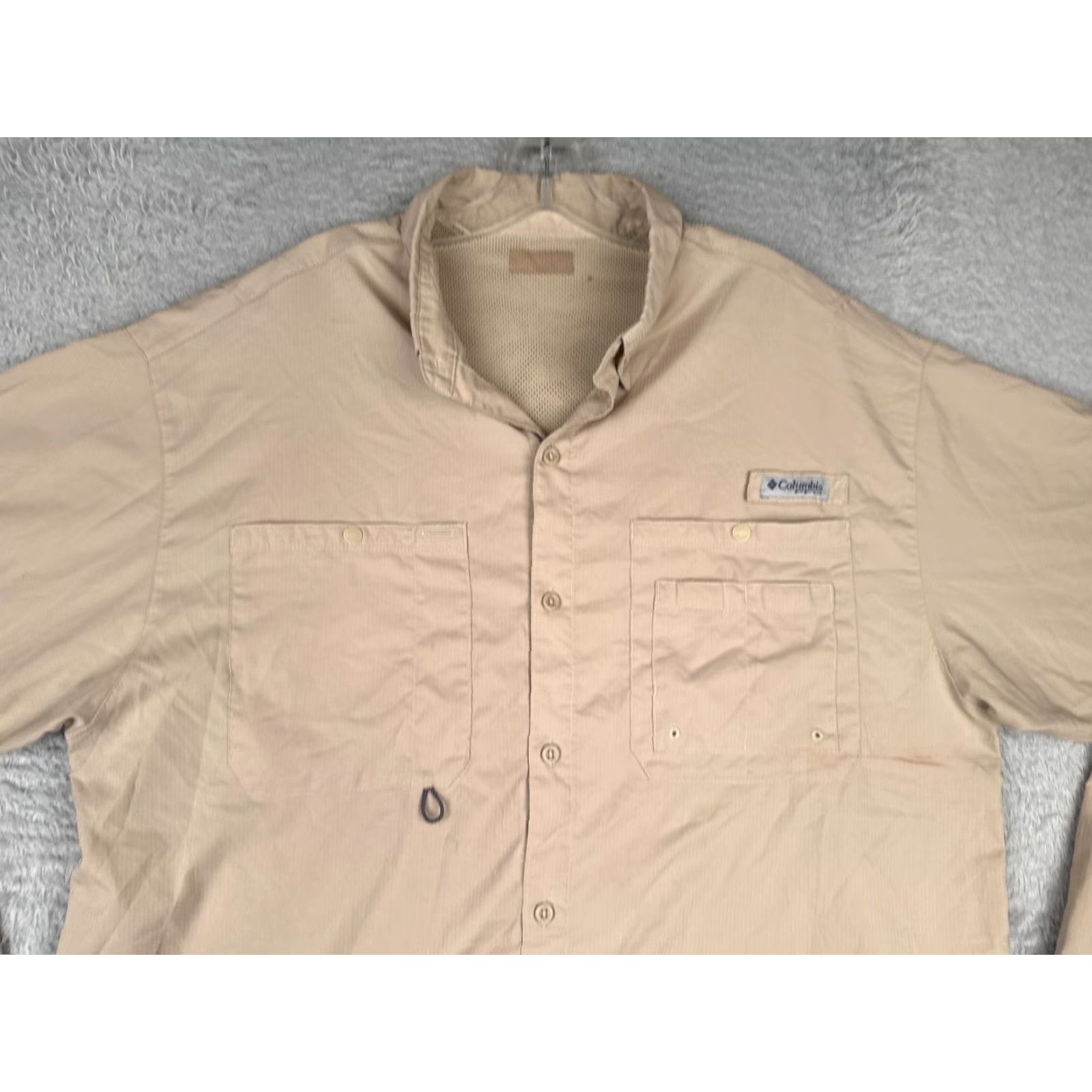 Vintage Columbia Shirt Men XL Beige Button Up Long Sleeve Fishing Angler Outdoor PFG Vented All Seasons Breathable Pocket Button-Up Mens Size US XL / EU 56 / 4 - 4 Thumbnail