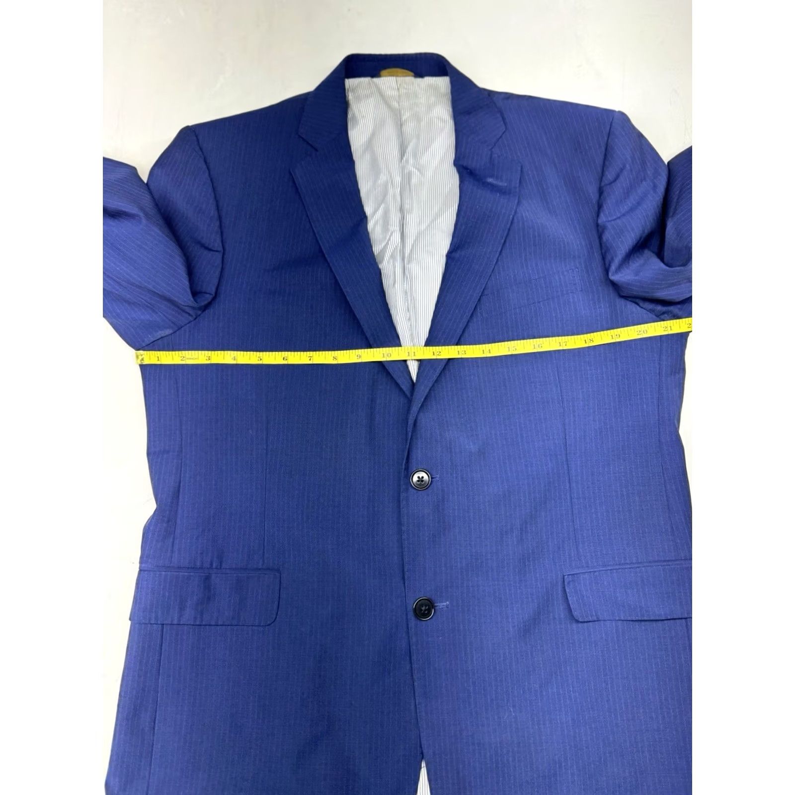 Brooks Brothers Brooks Brothers Explorer Regent Fit Men's 42R Blue Pinstripe 2 Piece Suit Jacket Blazer Size 42R - 6 Thumbnail