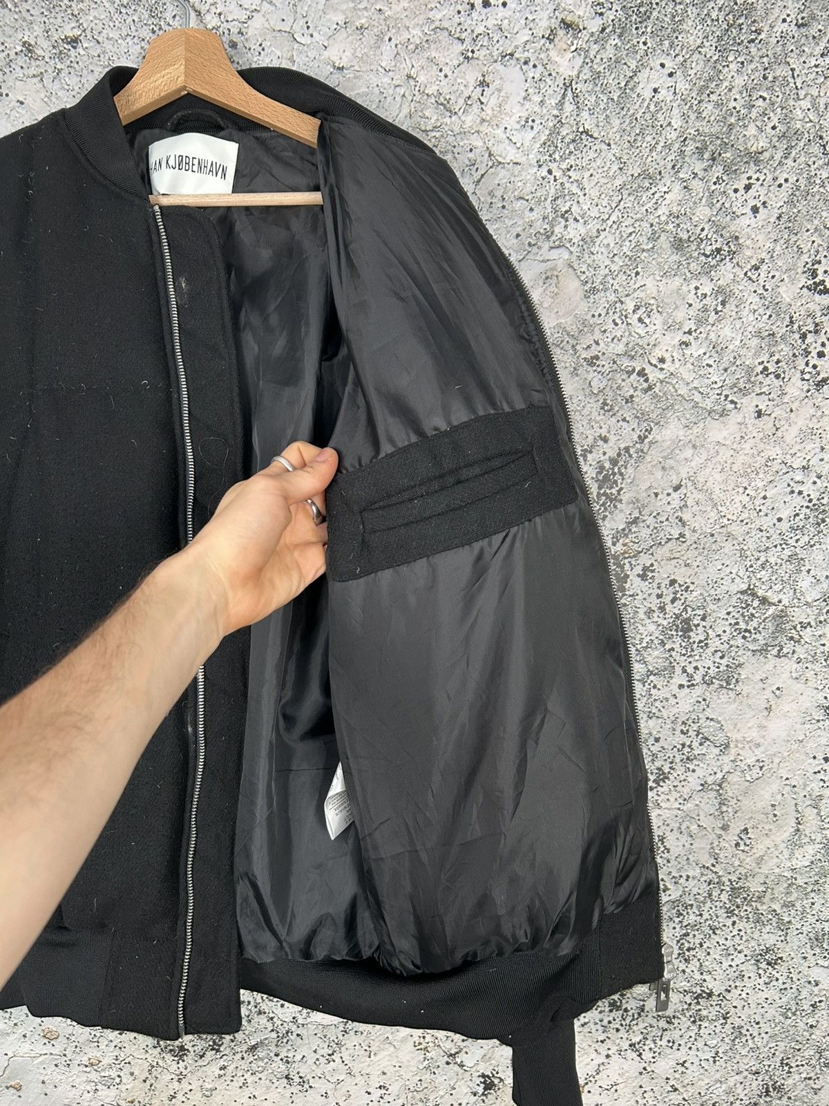Han Kjobenhavn Han Kjobenhavn Black Wool Bomber Jacket Avant Garde Designer Size US M / EU 48-50 / 2 - 5 Thumbnail