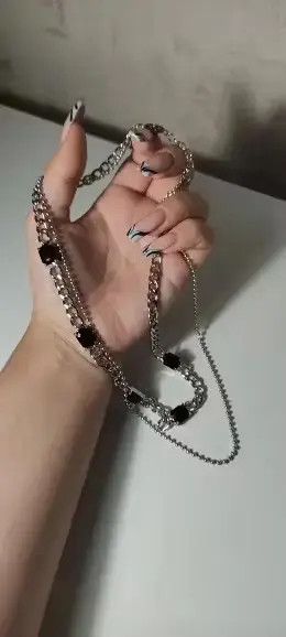 Jewelry Double Layer Cuban Chain Necklace Size ONE SIZE - 2 Thumbnail