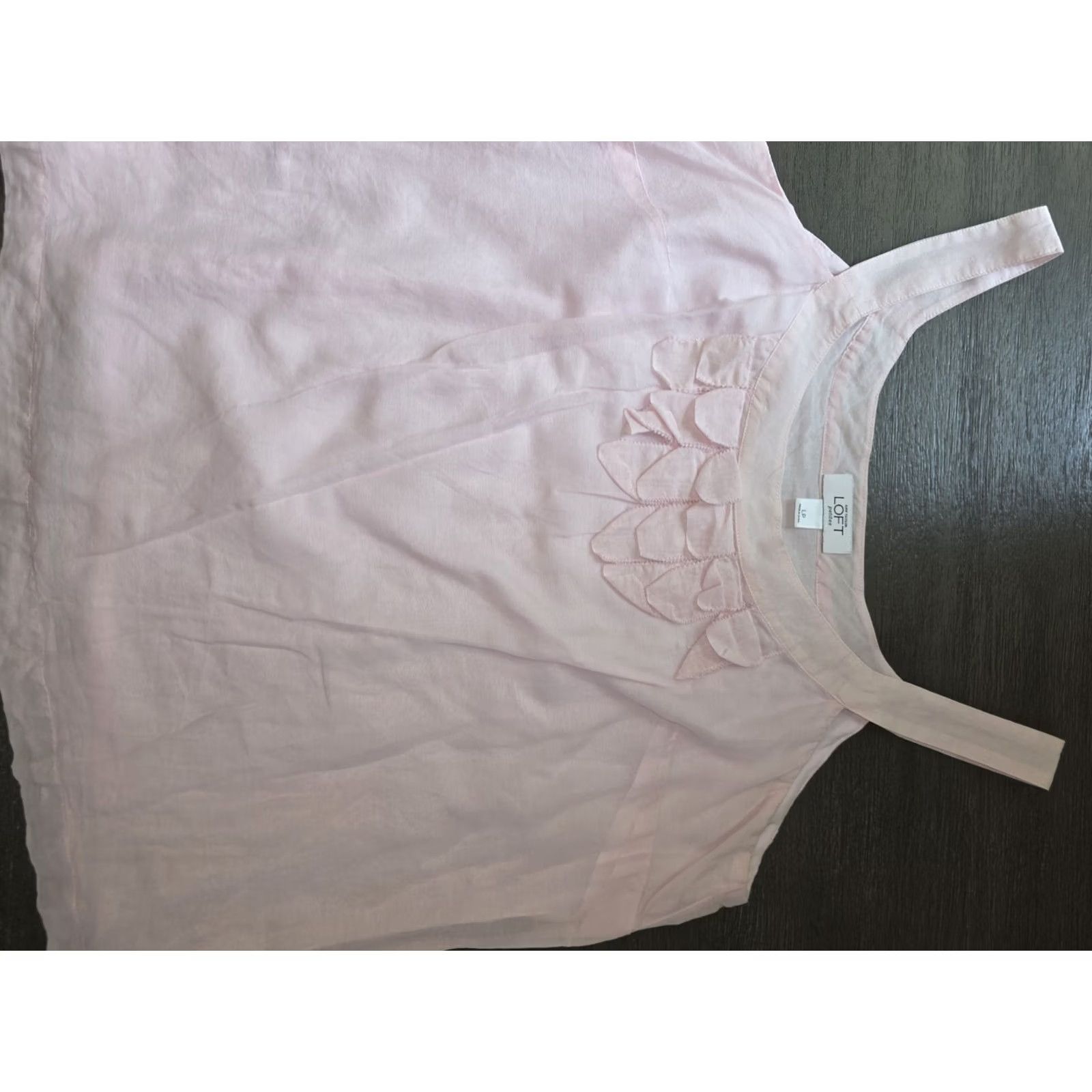 Loft Loft Anne Taylor Petite Large Cami Top Scoop Neck Pink Womens Tank PL Size L / US 10 / IT 46 - 4 Thumbnail