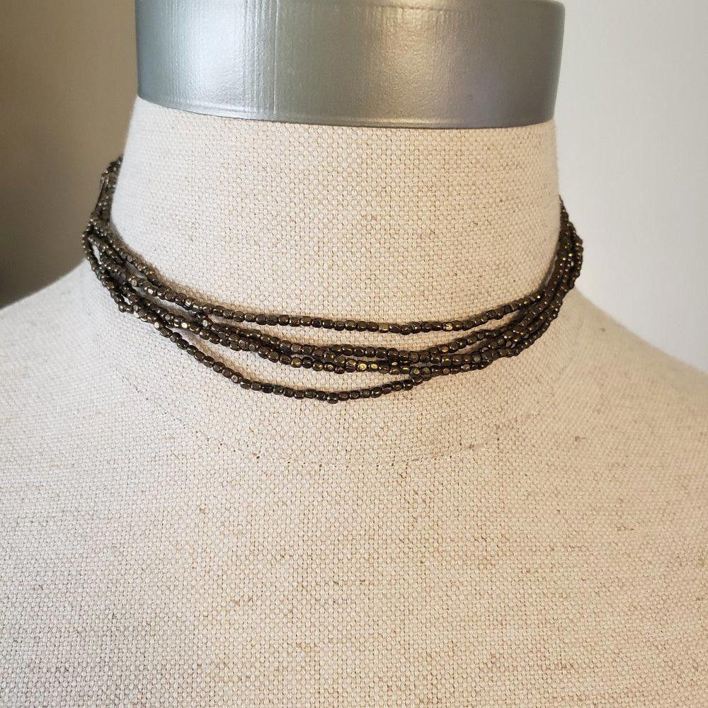 Designer Brass Beaded Multi-Strand Choker with extender Size ONE SIZE - 1 Thumbnail