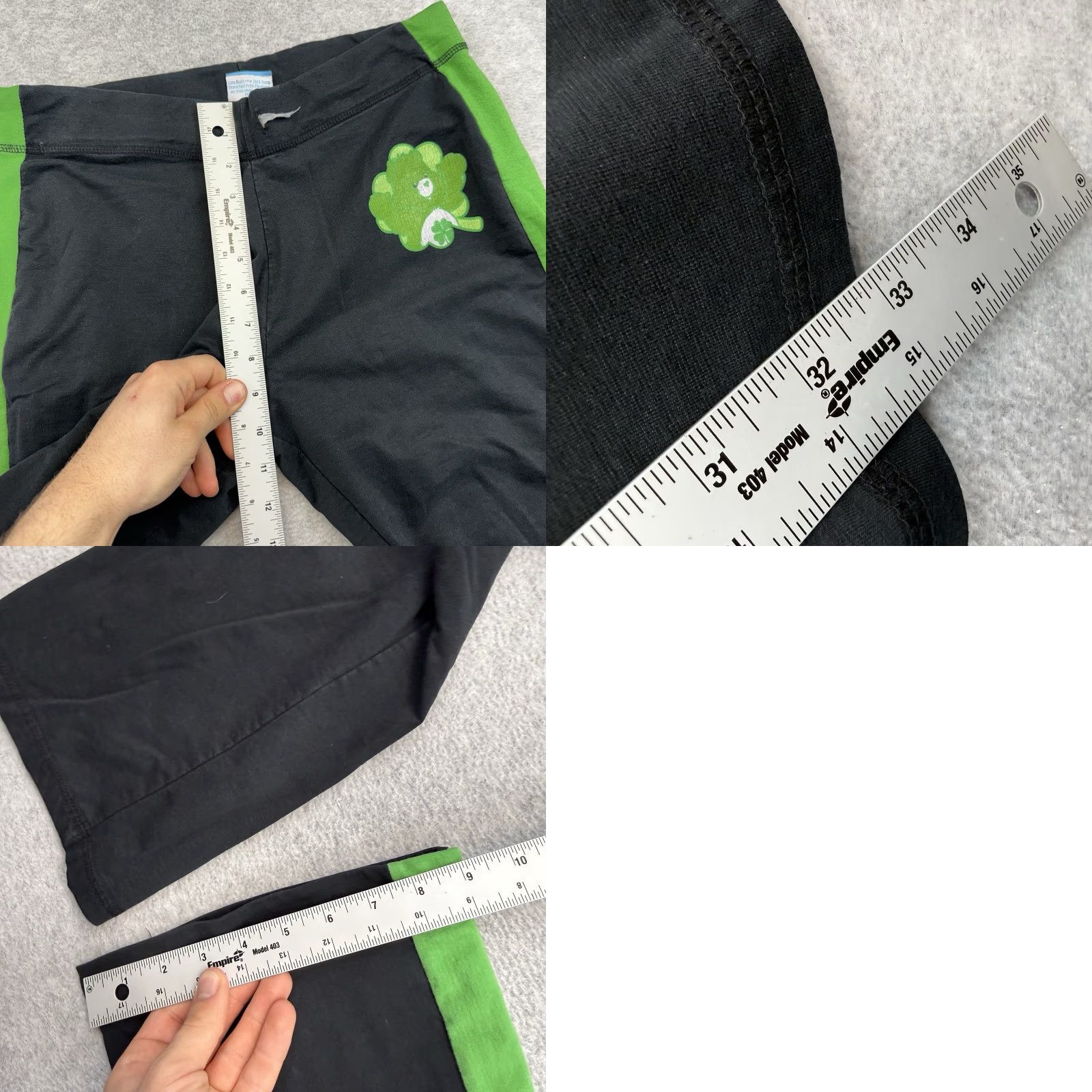 Vintage VINTAGE Care Bears Sweatpants Pants M Womens Black Cotton Blend Fleece 90s Flared Casual Knit Drawstring Size 32" / US 10 / IT 46 - 8 Thumbnail
