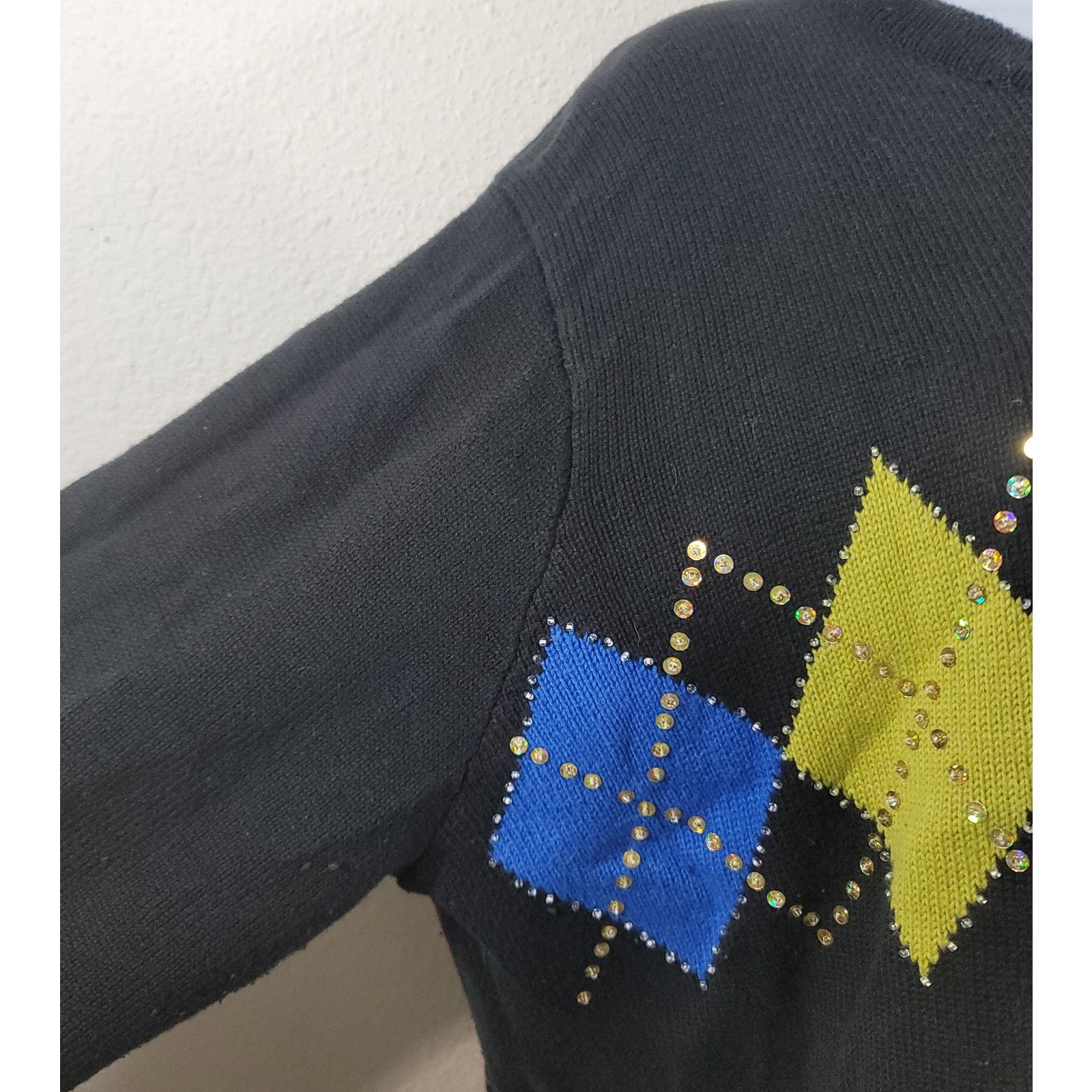 Other Jack B Quick Black Blue Yellow Button Cardigan Sweater 1XL Size XL / US 12-14 / IT 48-50 - 2 Thumbnail