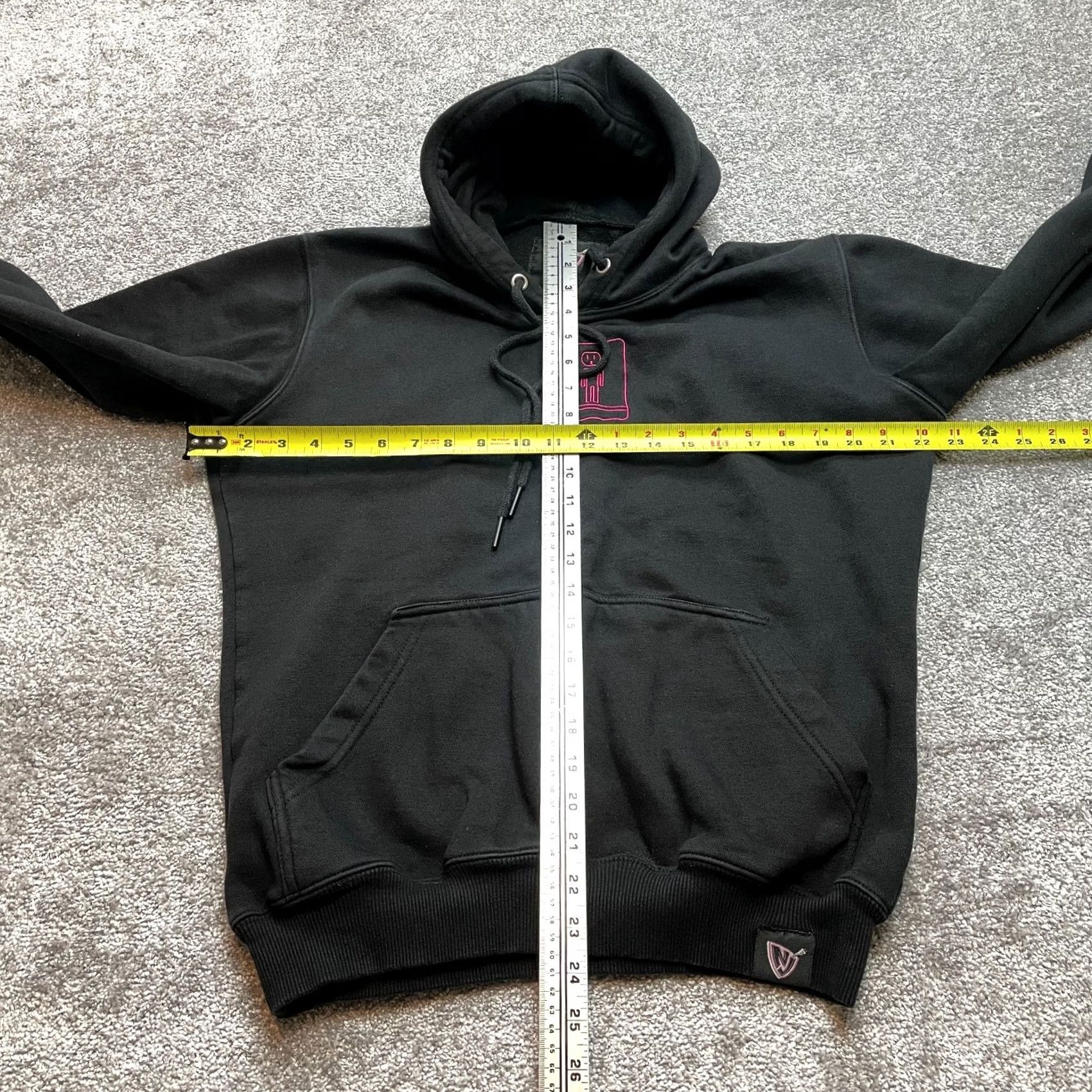 Vintage VINTAGE NJ Hoodie Sweatshirt Mens M Black Logo Pullover Knit Cotton Polyester Regular Pockets Size US M / EU 48-50 / 2 - 5 Thumbnail
