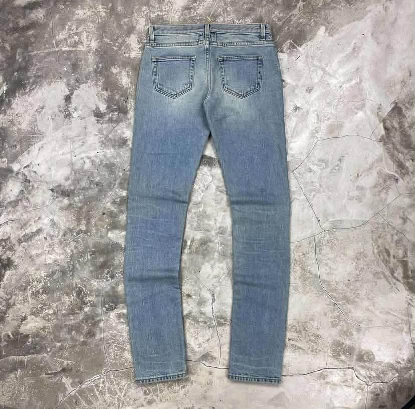 Saint Laurent Paris Crash Denim Light Wash Jeans Size US 29 - 2 Thumbnail