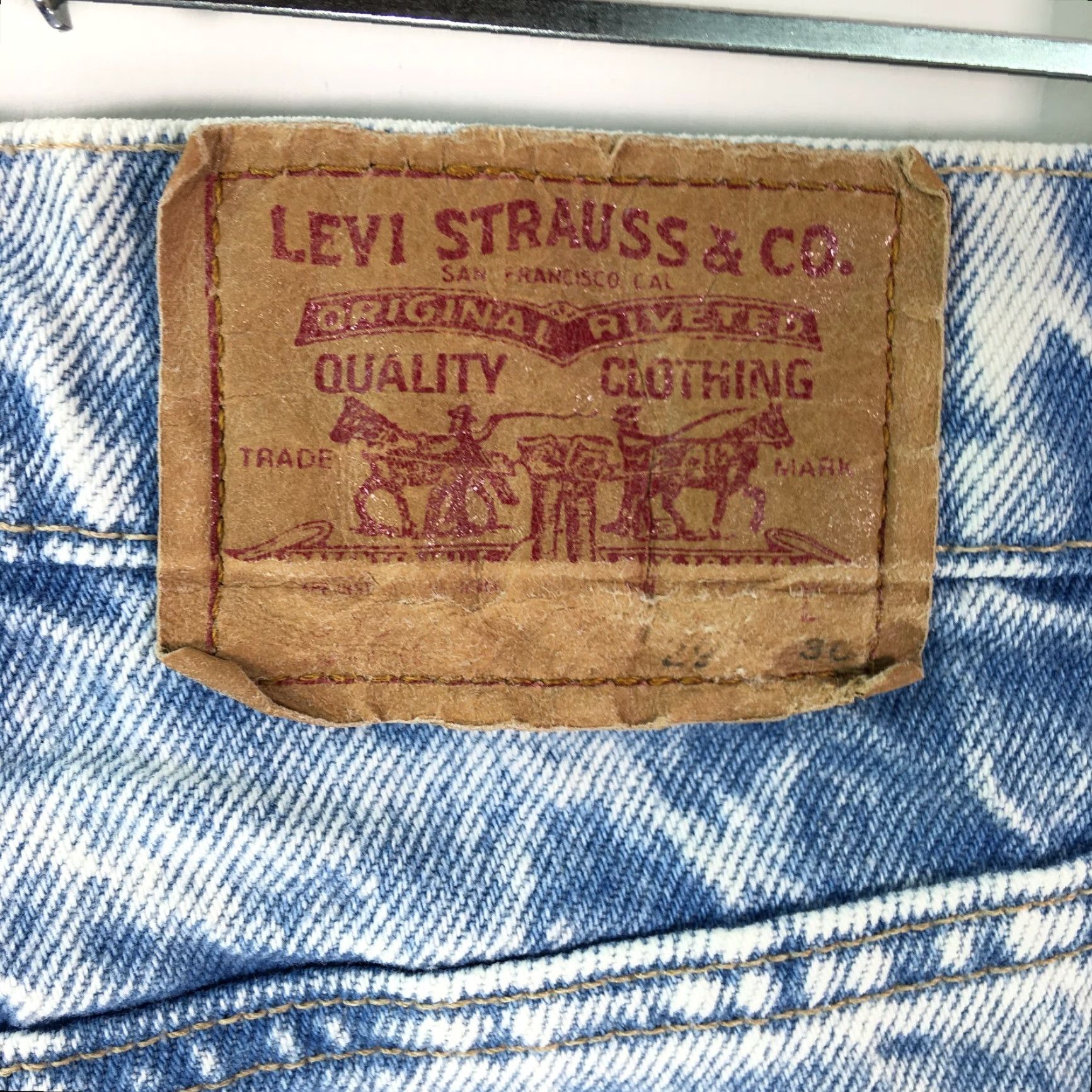 CO VINTAGE Levi Strauss & Co Jeans Mens Size 29X30 Straight Leg Blue Denim 1990s Size US 30 / EU 46 - 7 Thumbnail