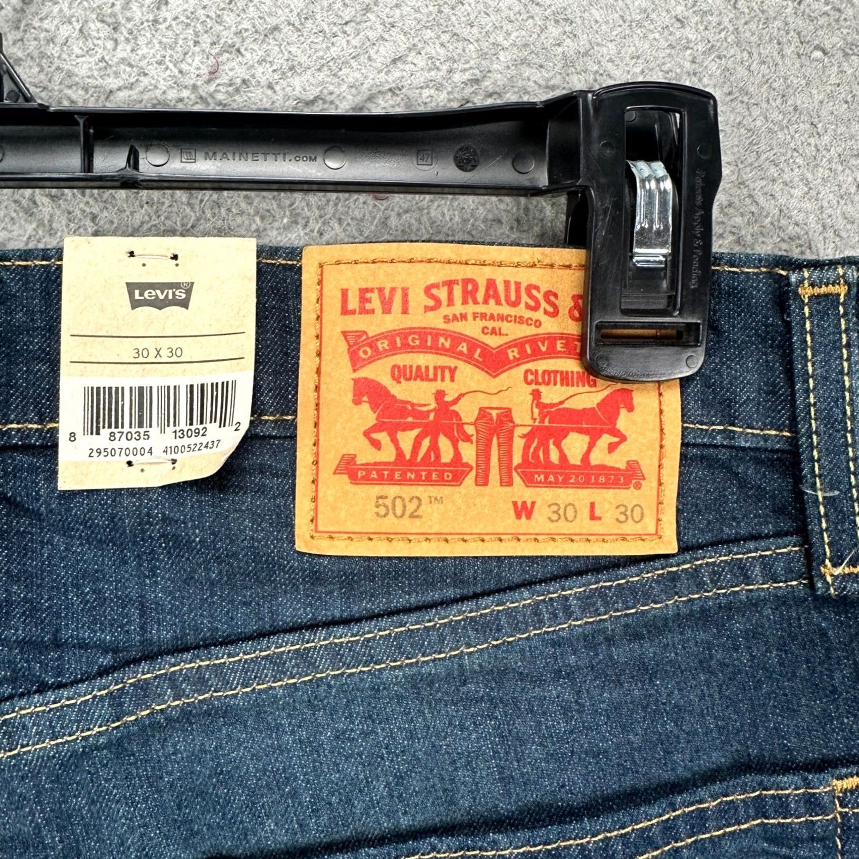 Levi's Levi's 502 Jeans Men Tapered Leg 30X30 Blue Distressed Red Tab 5 Pocket Denim NEW Size US 30 / EU 46 - 7 Thumbnail