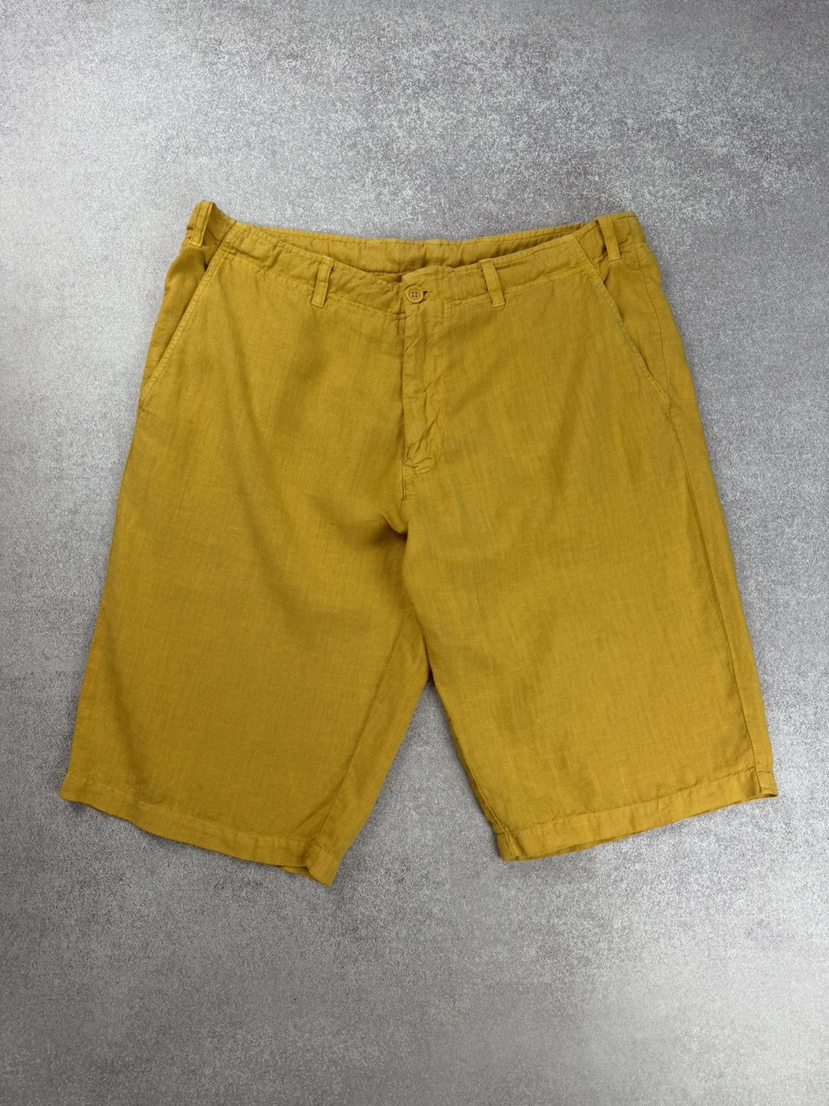 Corneliani Corneliani ID Yellow Linen Shorts Men’s Size 52 Size US 34 / EU 50 - 1 Thumbnail